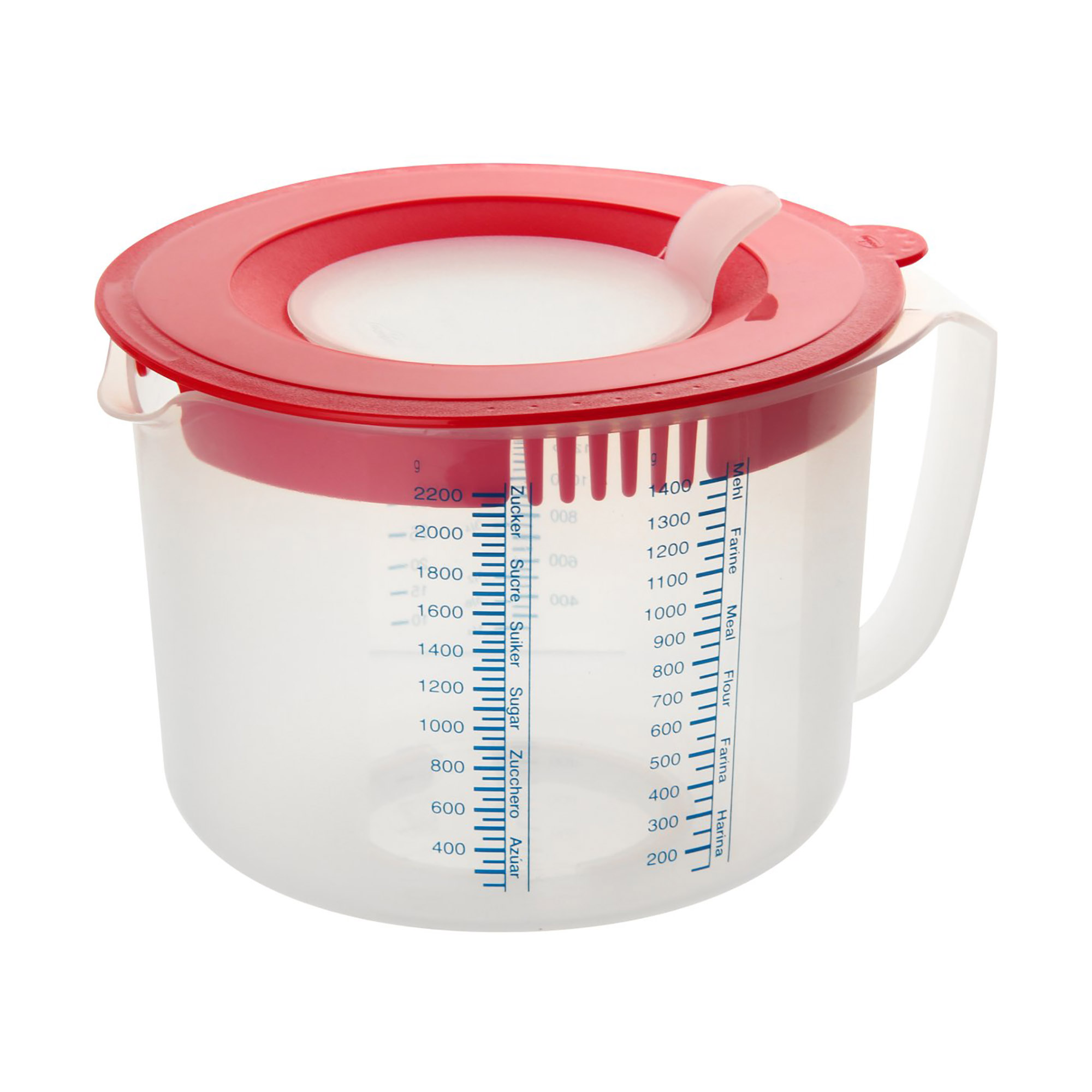 DR.OETKER Messbecher Rührbecher 2,2 Liter mit Spritzschutz