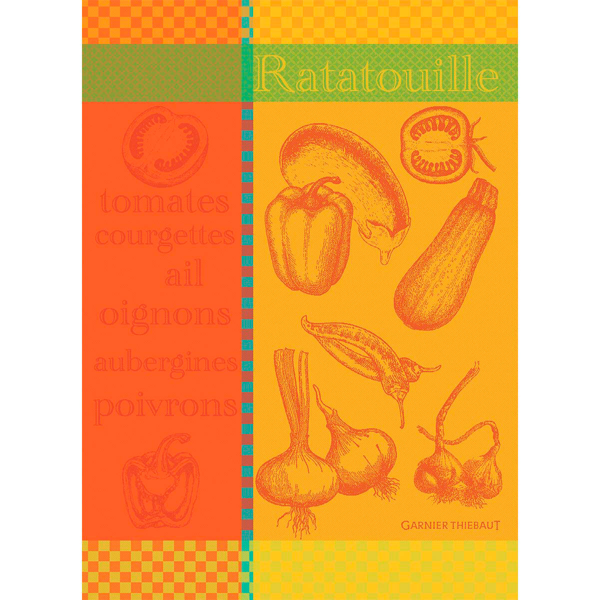 GARNIER-THIEBAUT Geschirrtuch RATATOUILLE 56 x 78 cm 100% Baumwolle