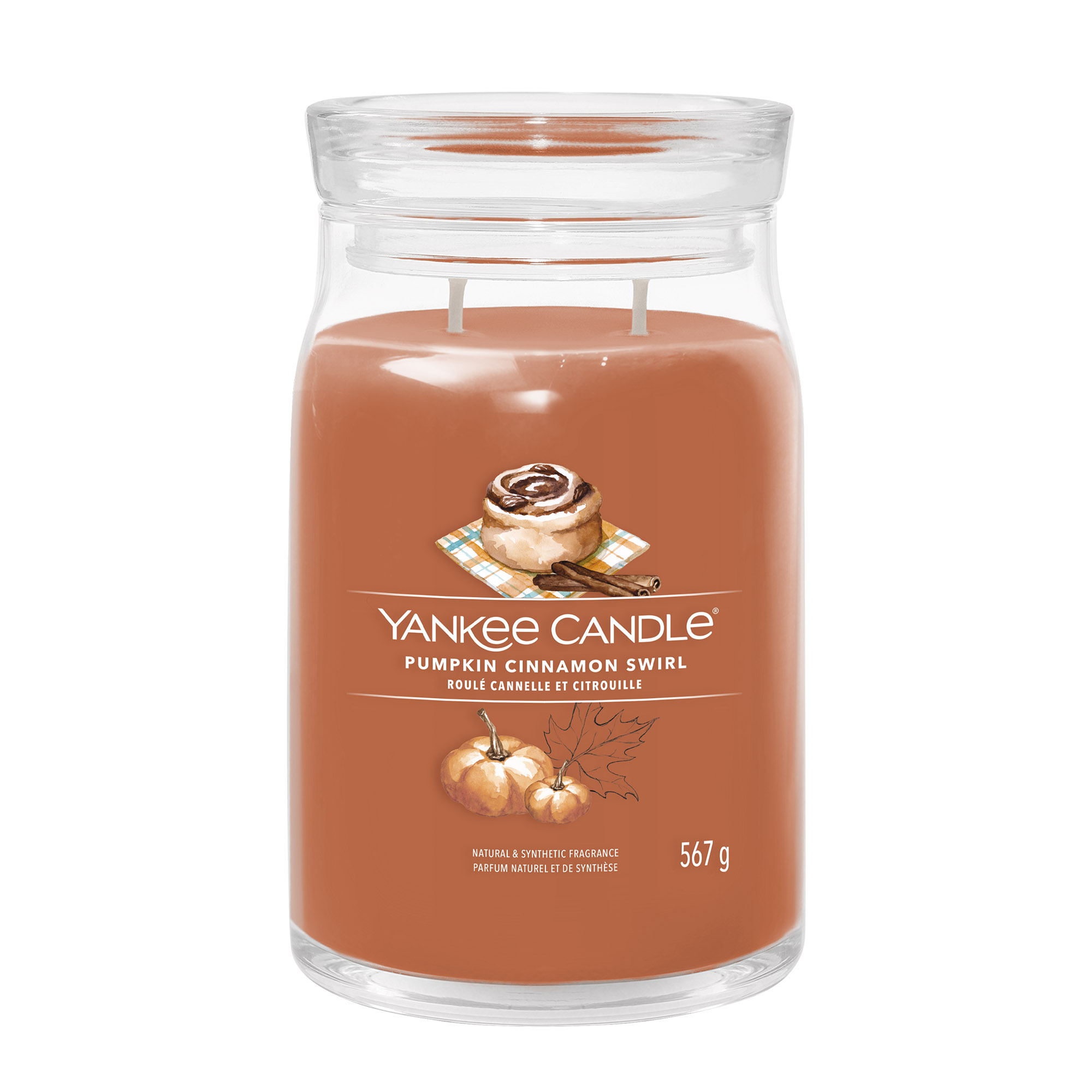 YANKEE CANDLE Große Signature Kerze PUMPKIN CINNAMON SWIRL 567 g Duftkerze