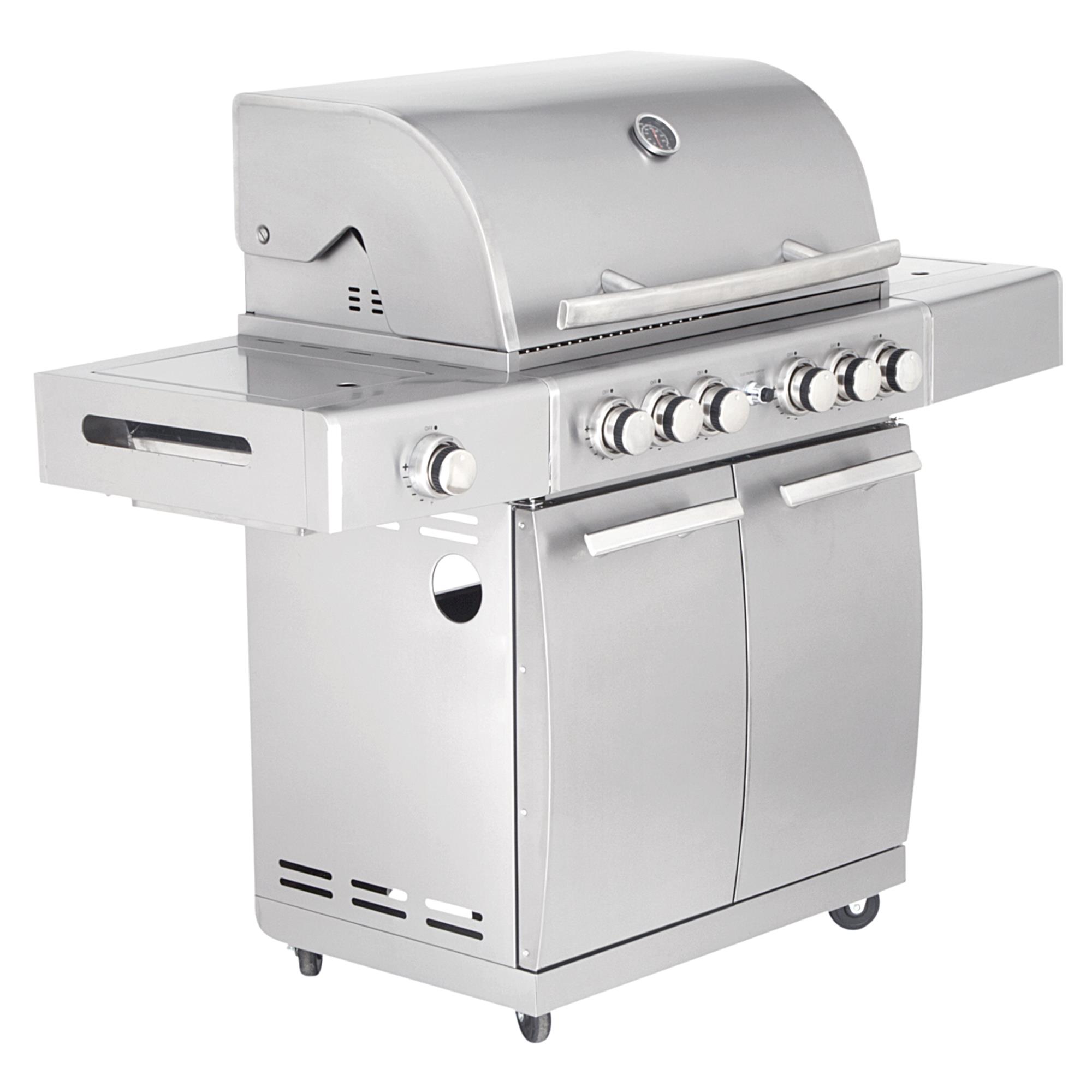 ALLGRILL Gasgrill CHEF L Edelstahl mit Steakzone, Backburner und Air System