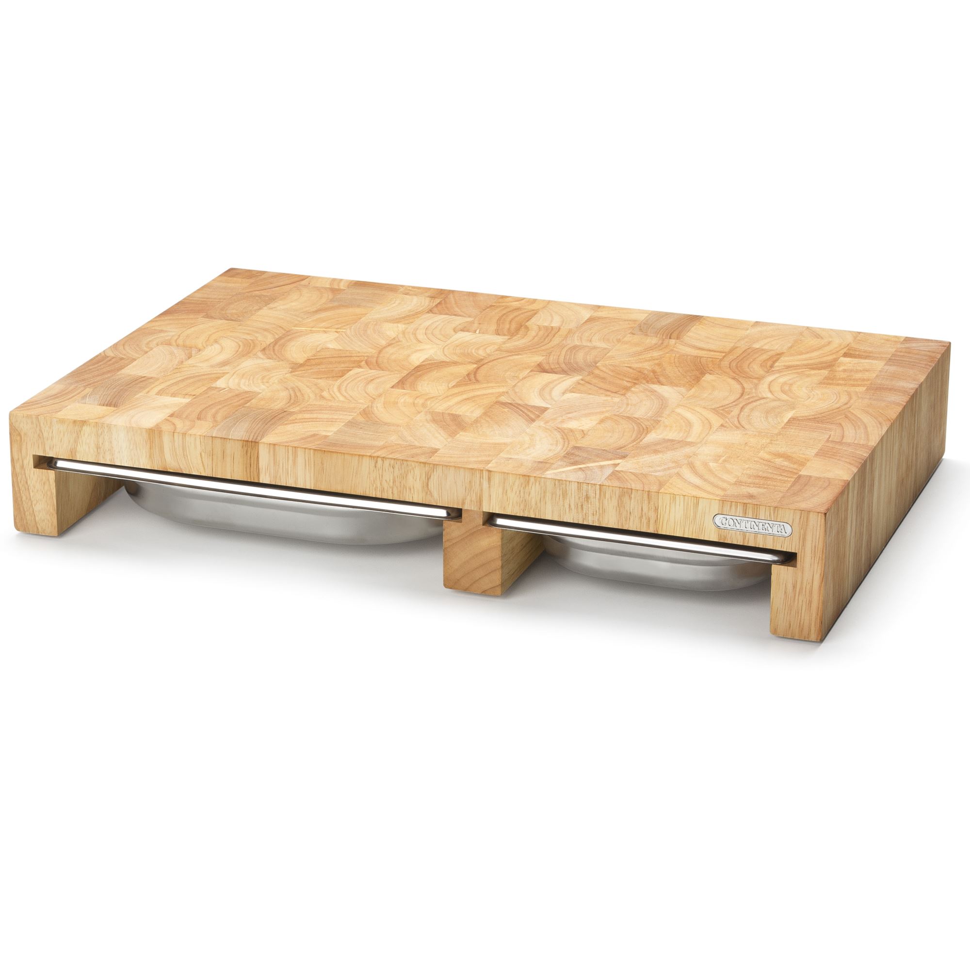 CONTINENTA chopping board with 3 stainless steel drawers 50 x 32.5 x 8 cm