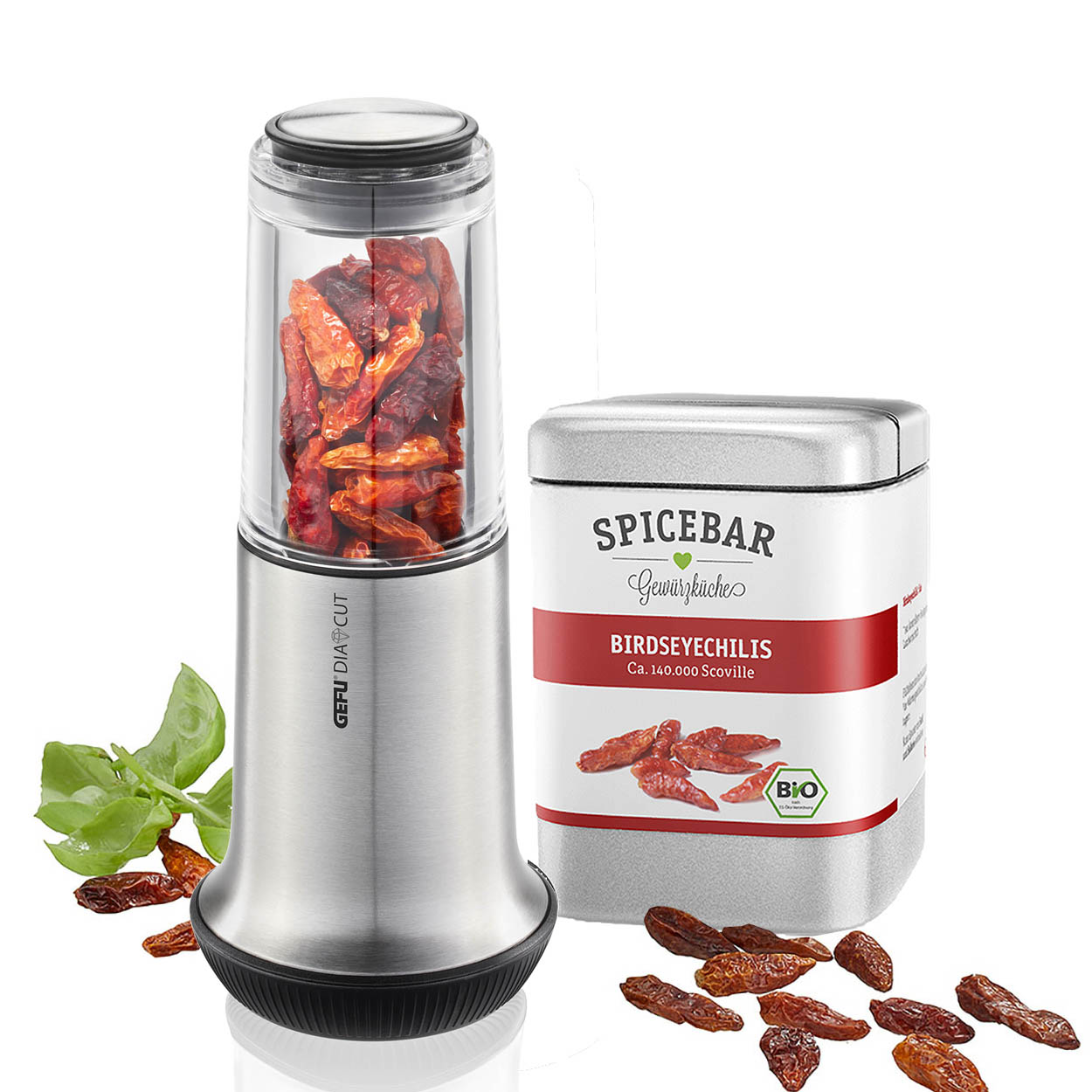 GEFU Chilischneider X-PLOSION 15 cm + 30 g Birdseyechilis im Geschenk-Set