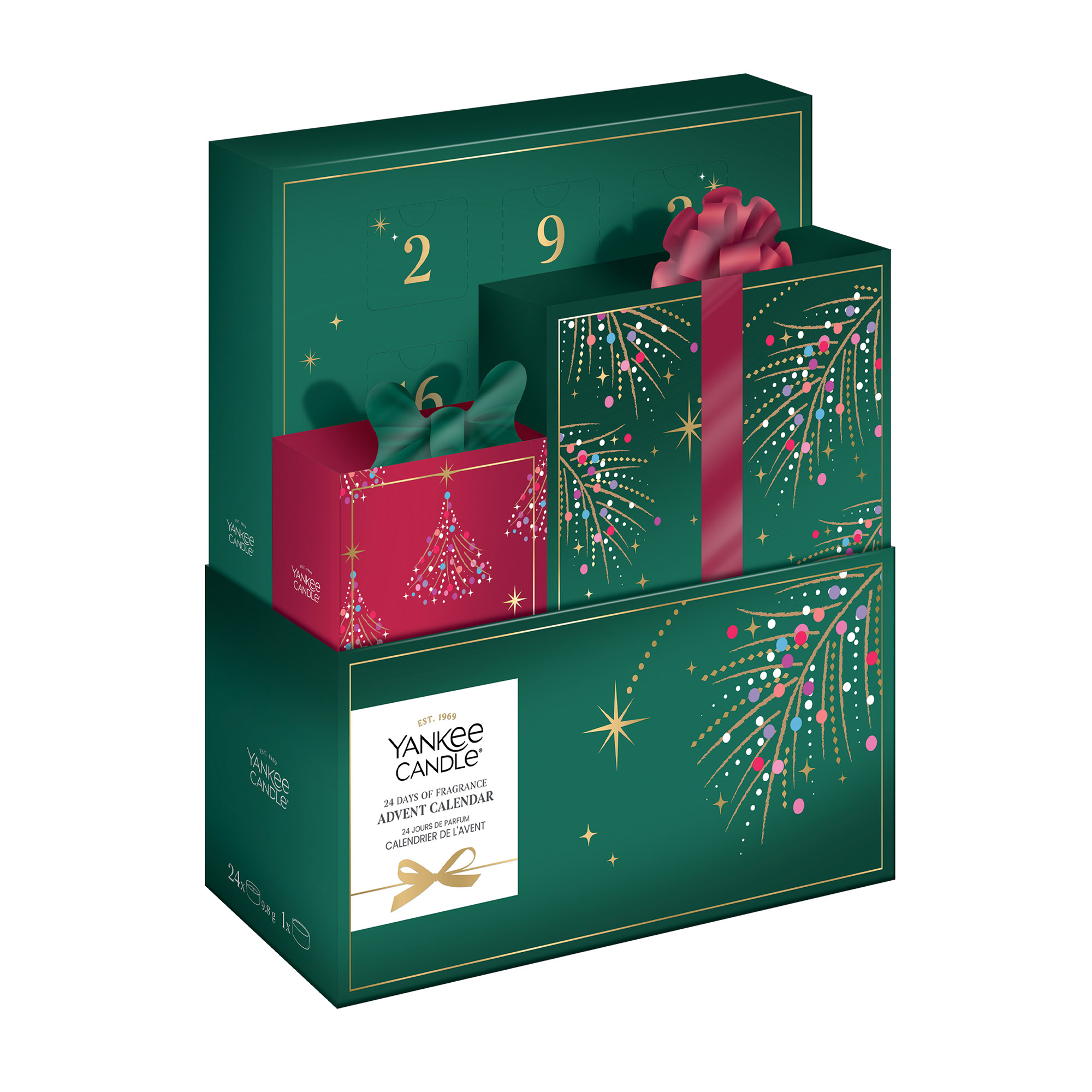YANKEE CANDLE Adventskalender 2026 - 24 DAYS OF FRAGRANCE 24 Teelichter + Halter