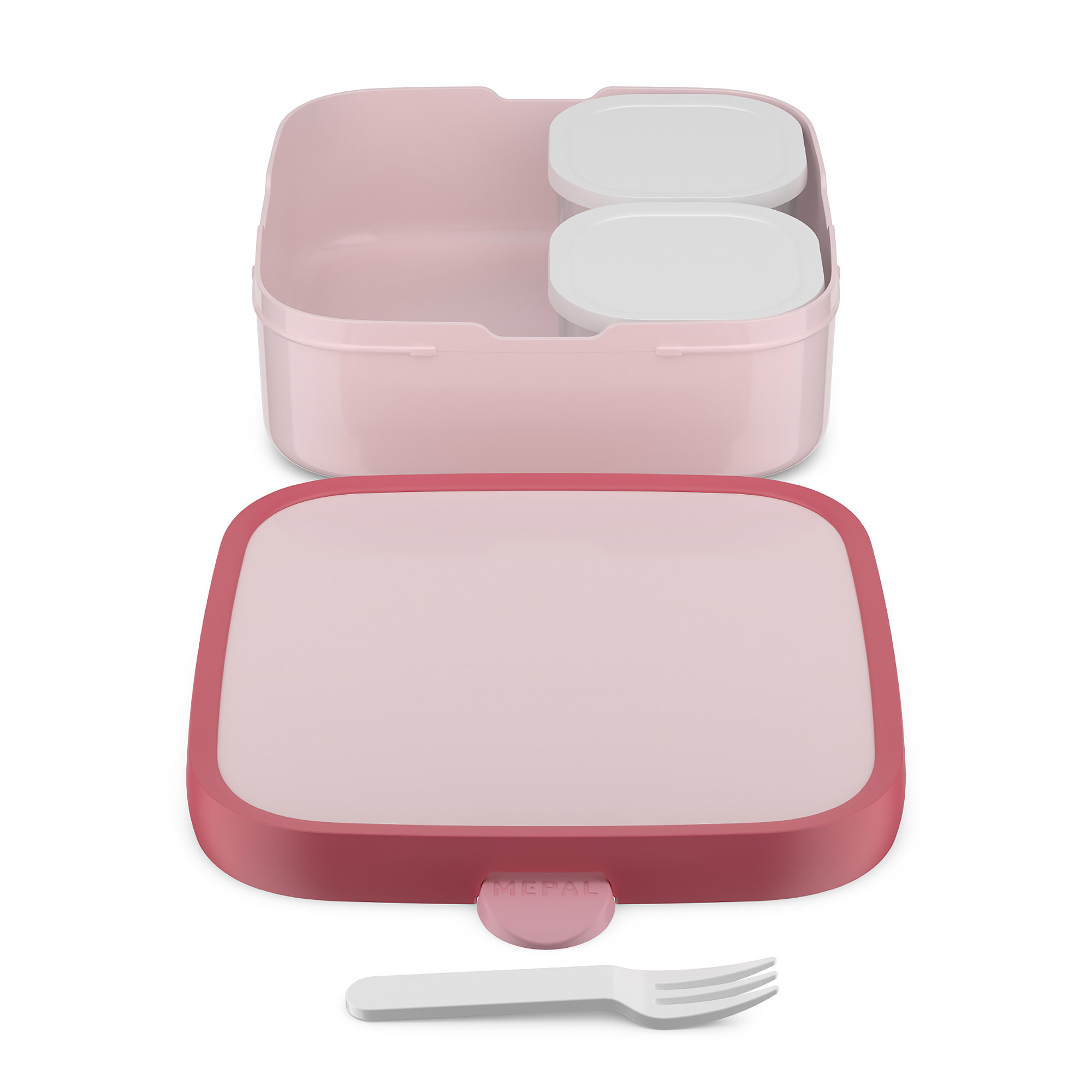 MEPAL Brotdose für Kinder CAMPUS groß mit 2 Bento-Einsätzen 1,3 Liter cool pink
