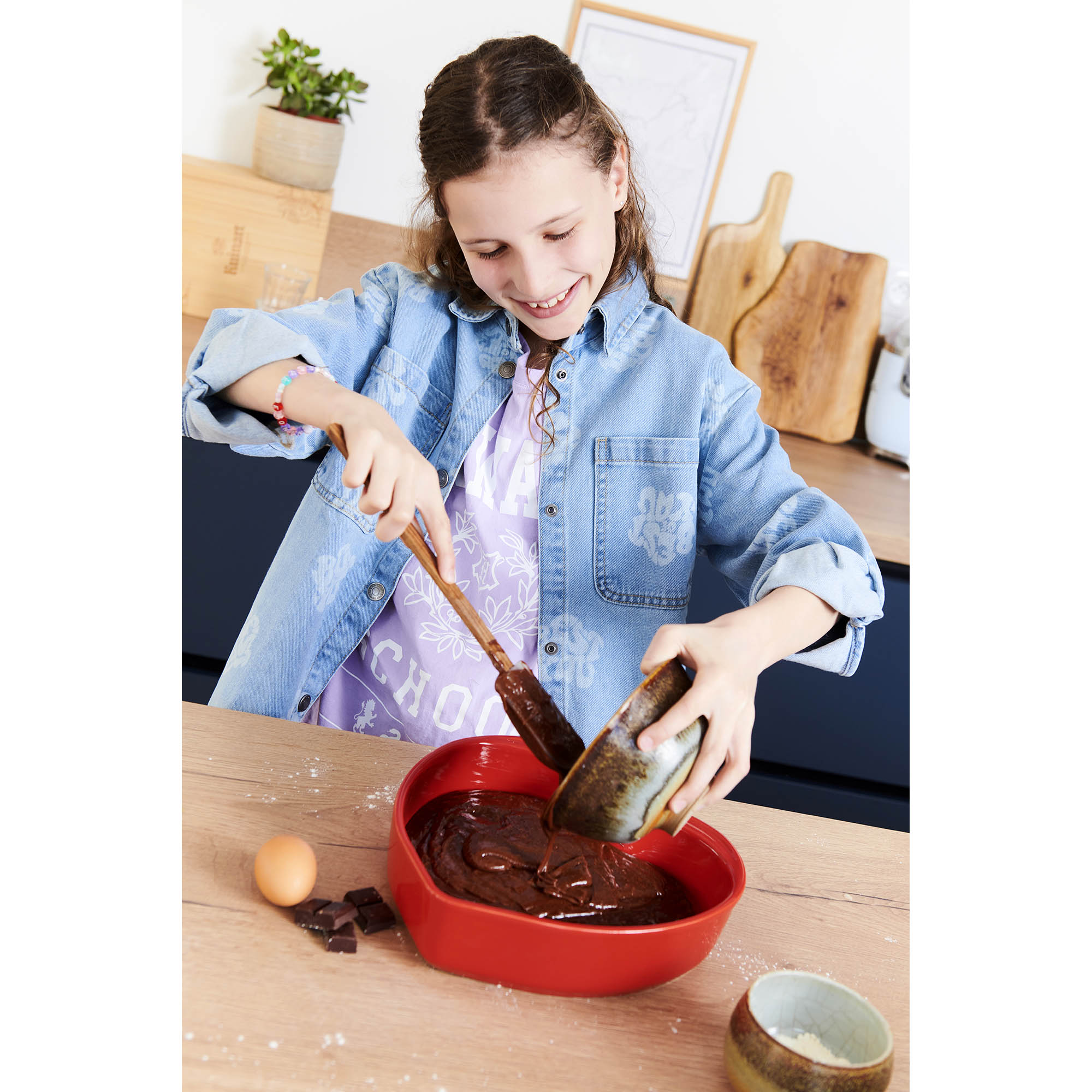 PEUGEOT Auflaufform Backform Keramikform herzförmig FOR YOU 26 cm rot