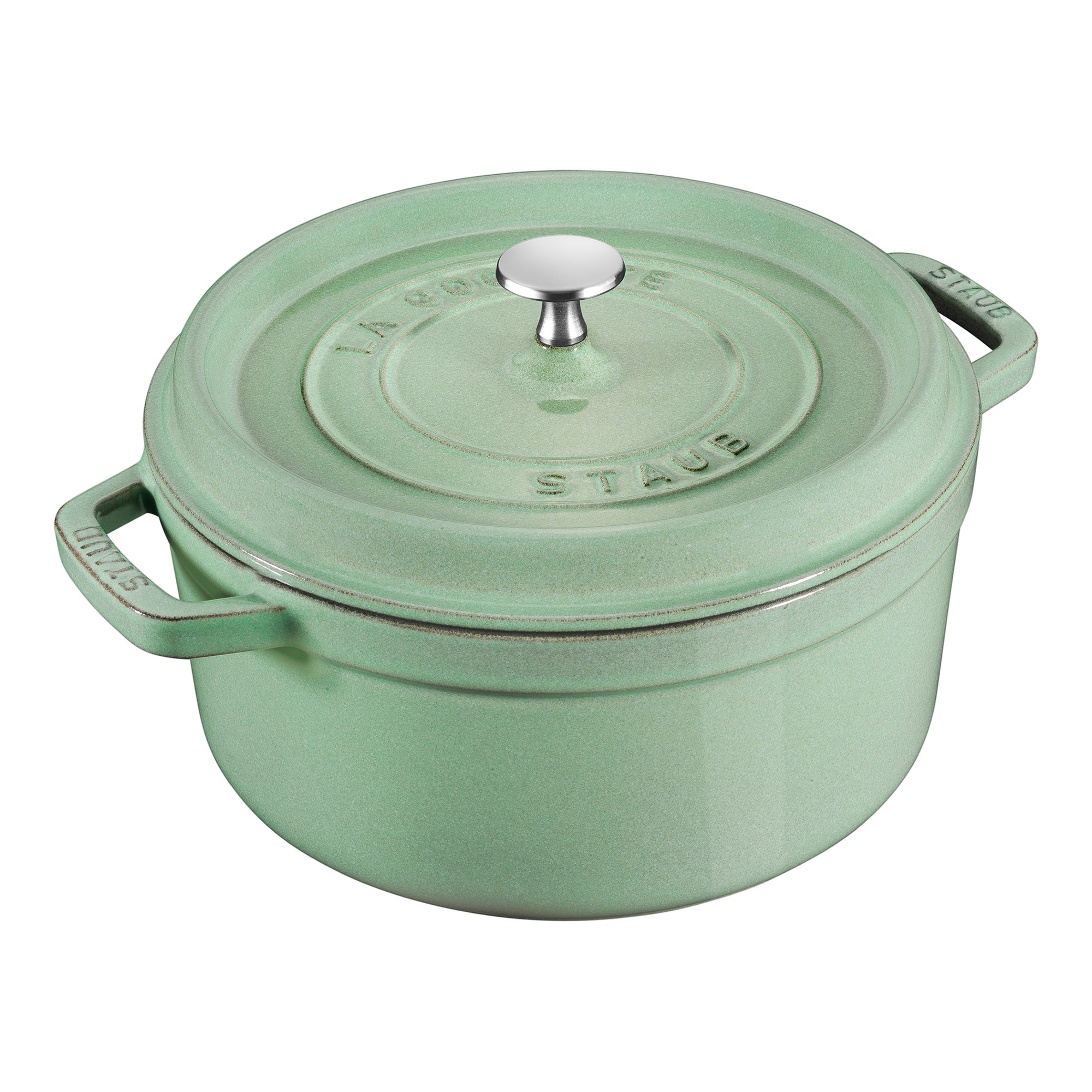 STAUB France Cocotte 26 cm - 5,25 Liter Gusseisen salbeigrün