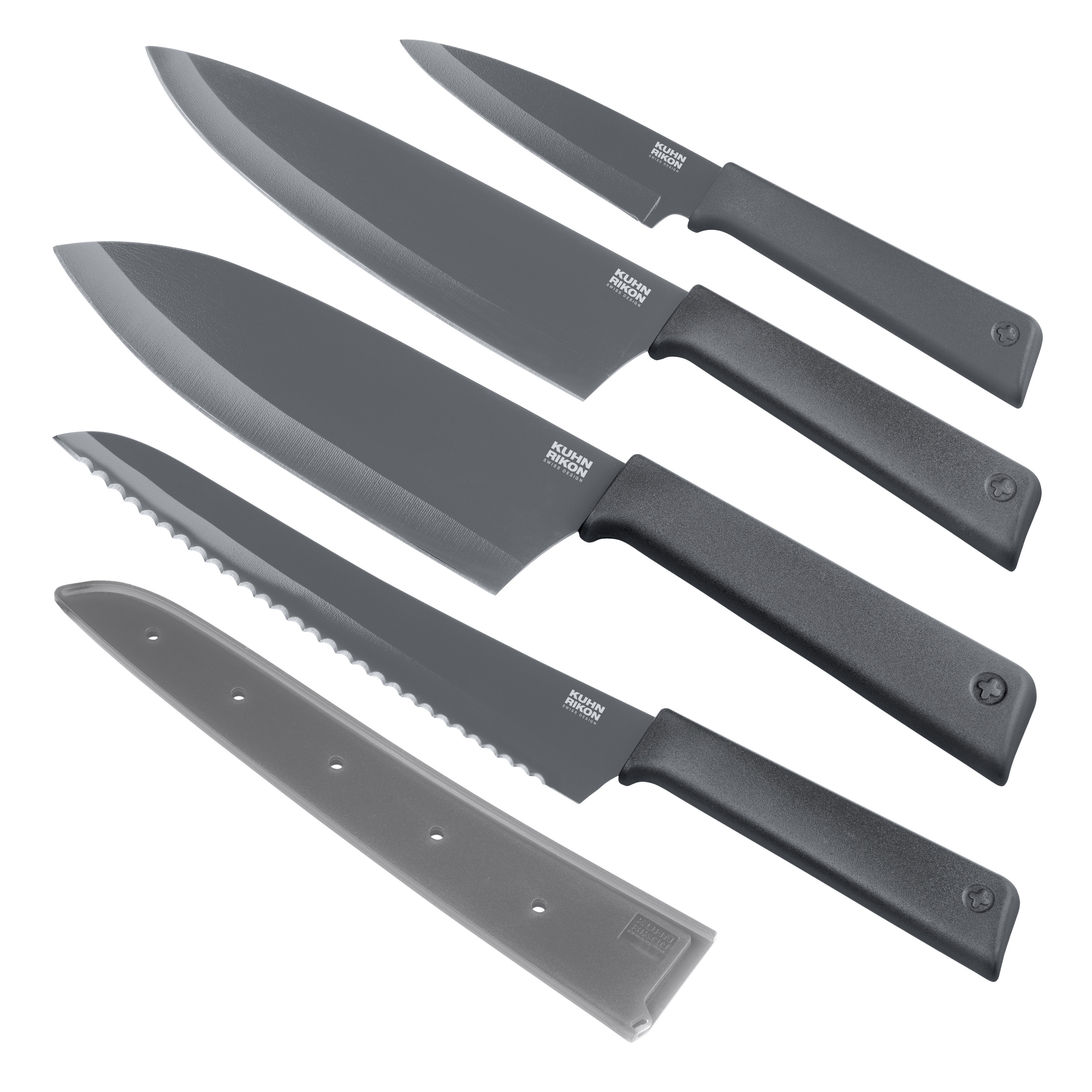 KUHN RIKON Messer-Set COLORI grau 4-teilig
