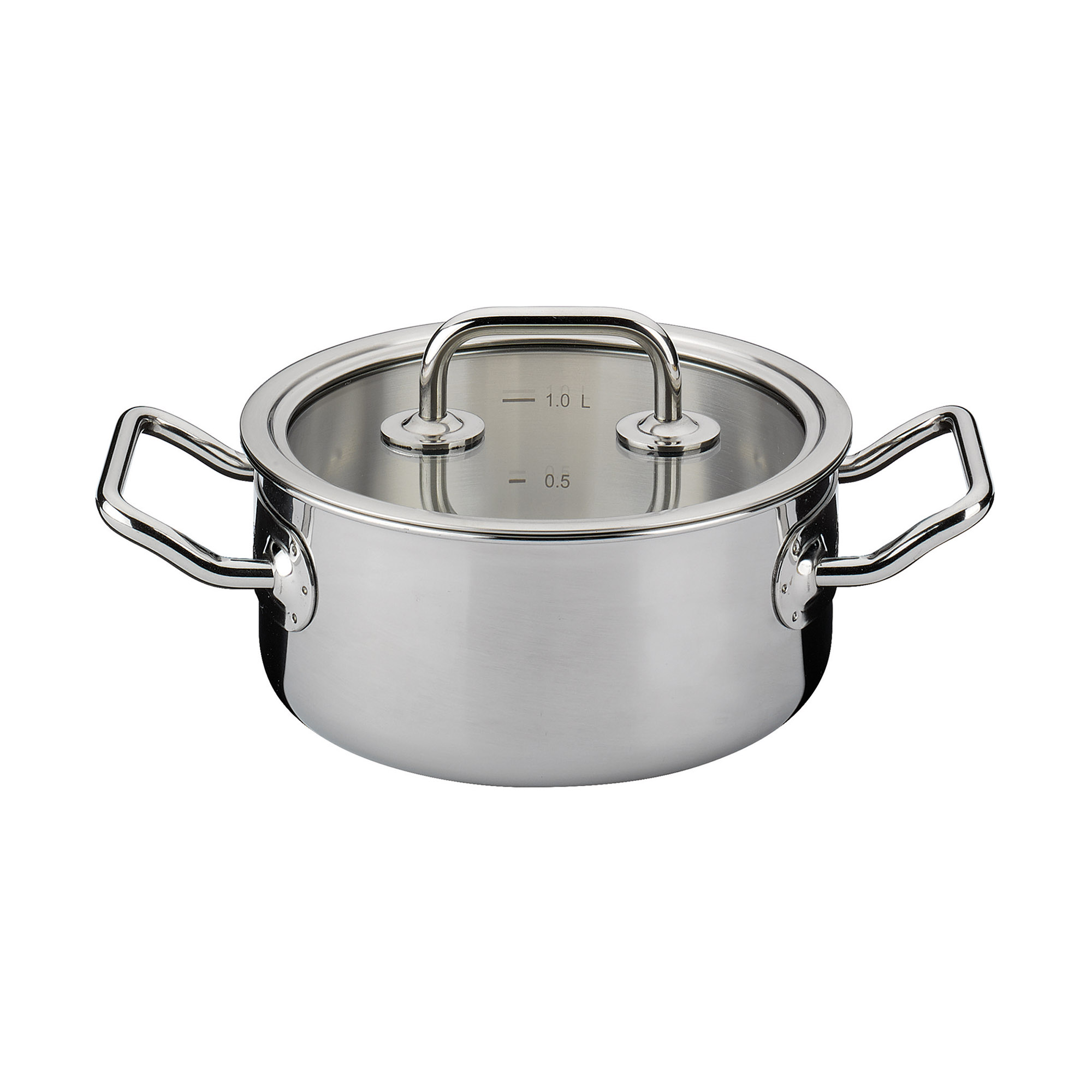 SPRING Bratentopf BRIGADE BASIC 16 cm 1,4 Liter mit Glasdeckel INDUKTION