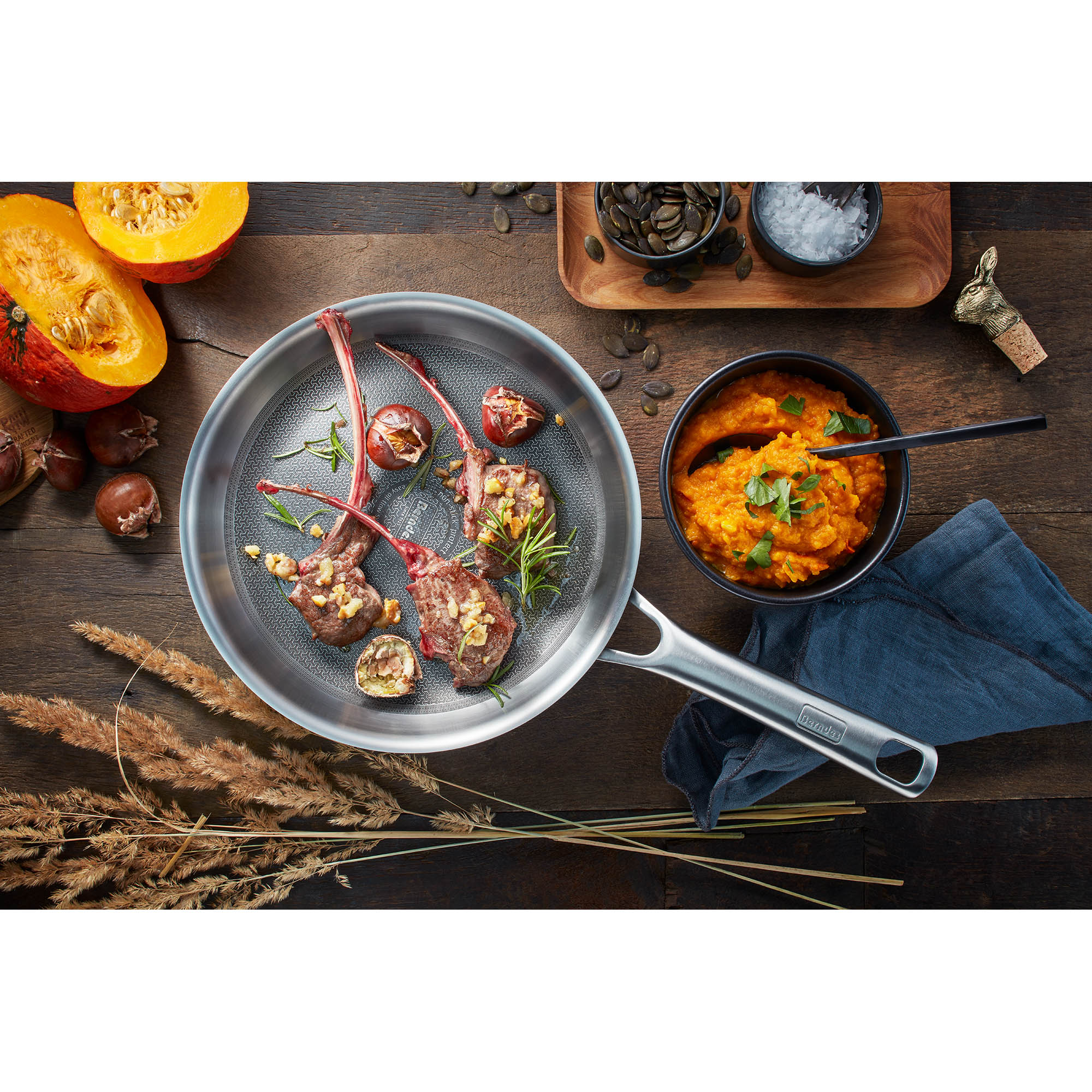 BERNDES Bratpfanne hoch TRICION RESIST 28 cm Edelstahl mit Glasdeckel