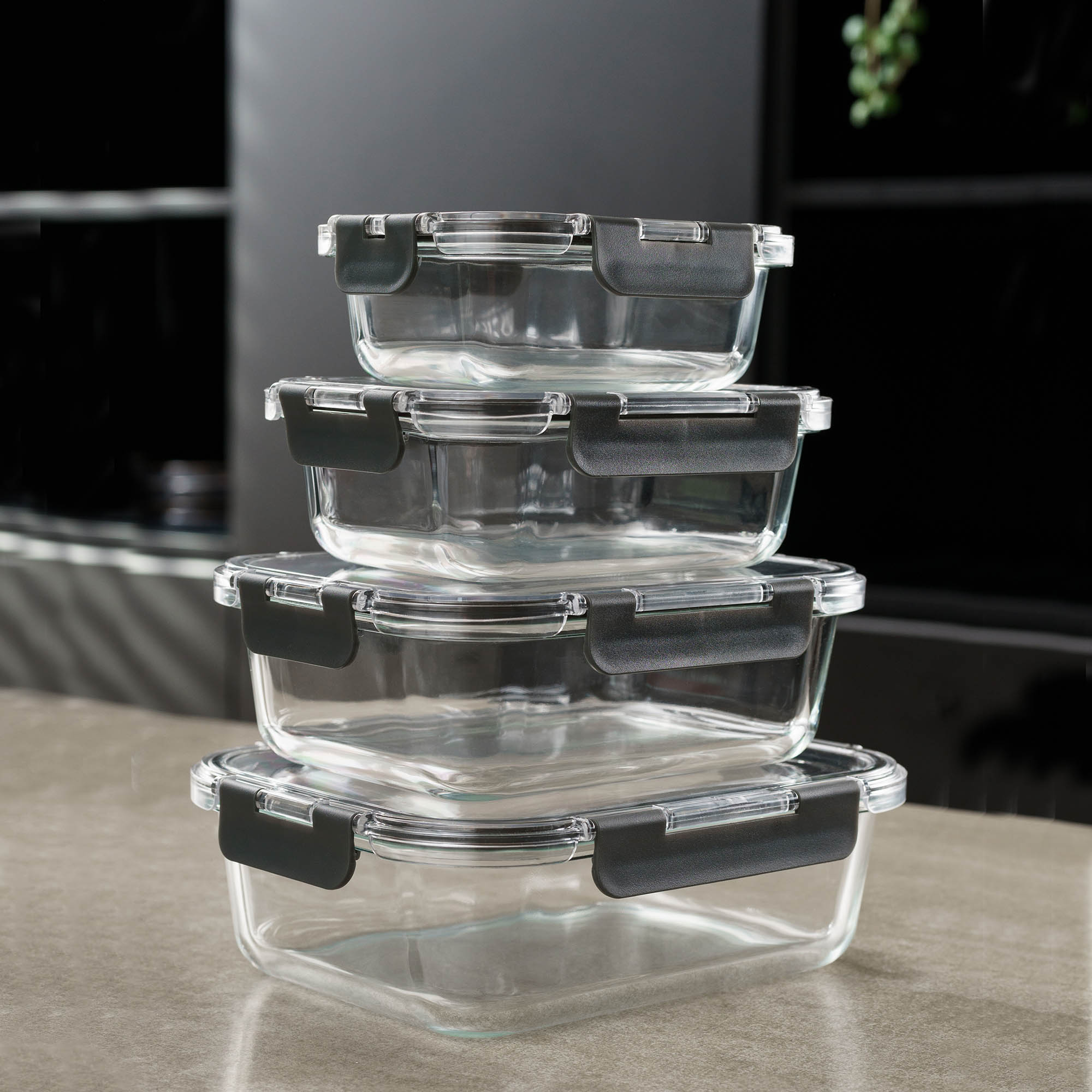 ZYLISS Vorratsdosen-Set 4-teilig Frischhaltedosen aus Borosilikatglas