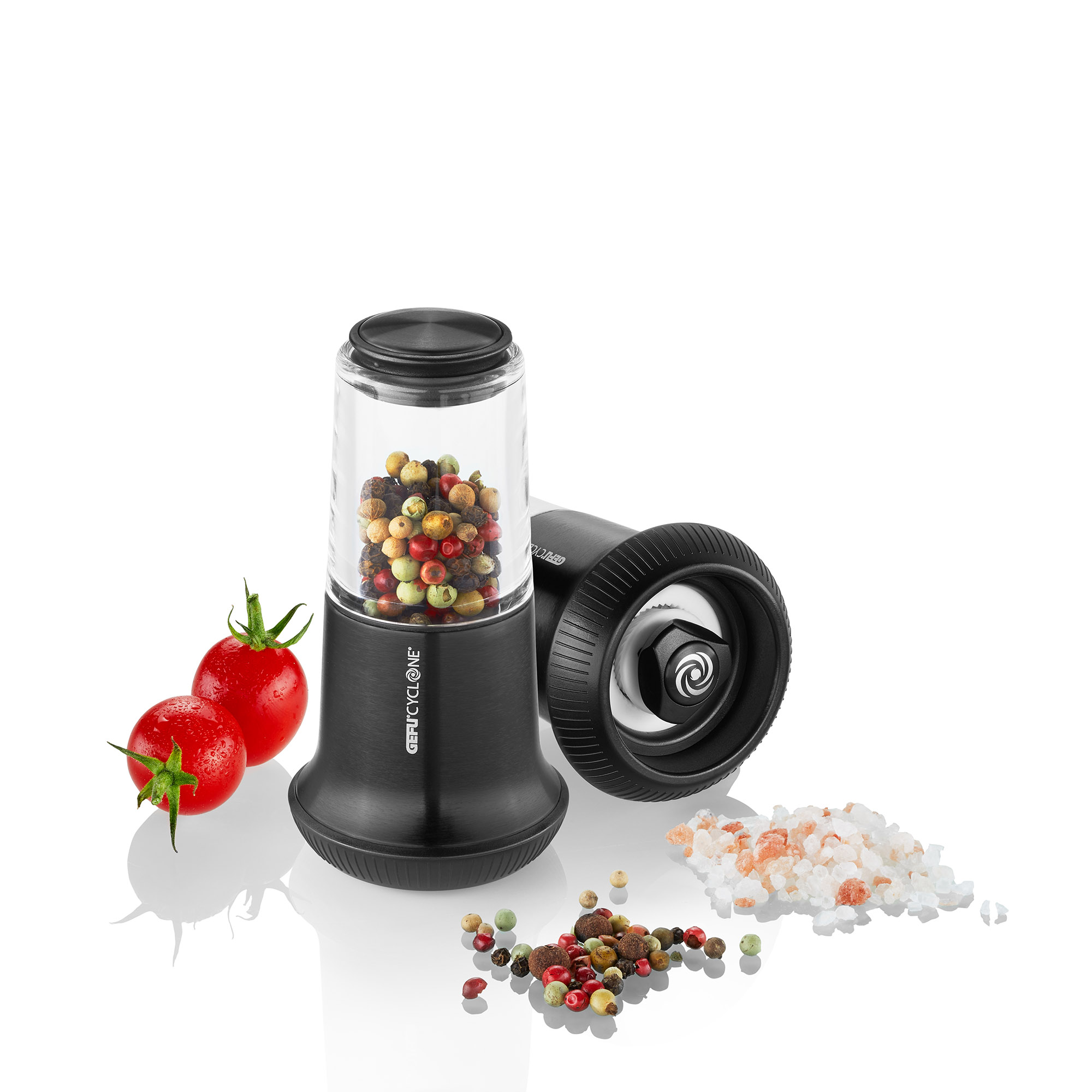 GEFU salt mill Pepper mill X-PLOSION S stainless steel black 10.7 cm