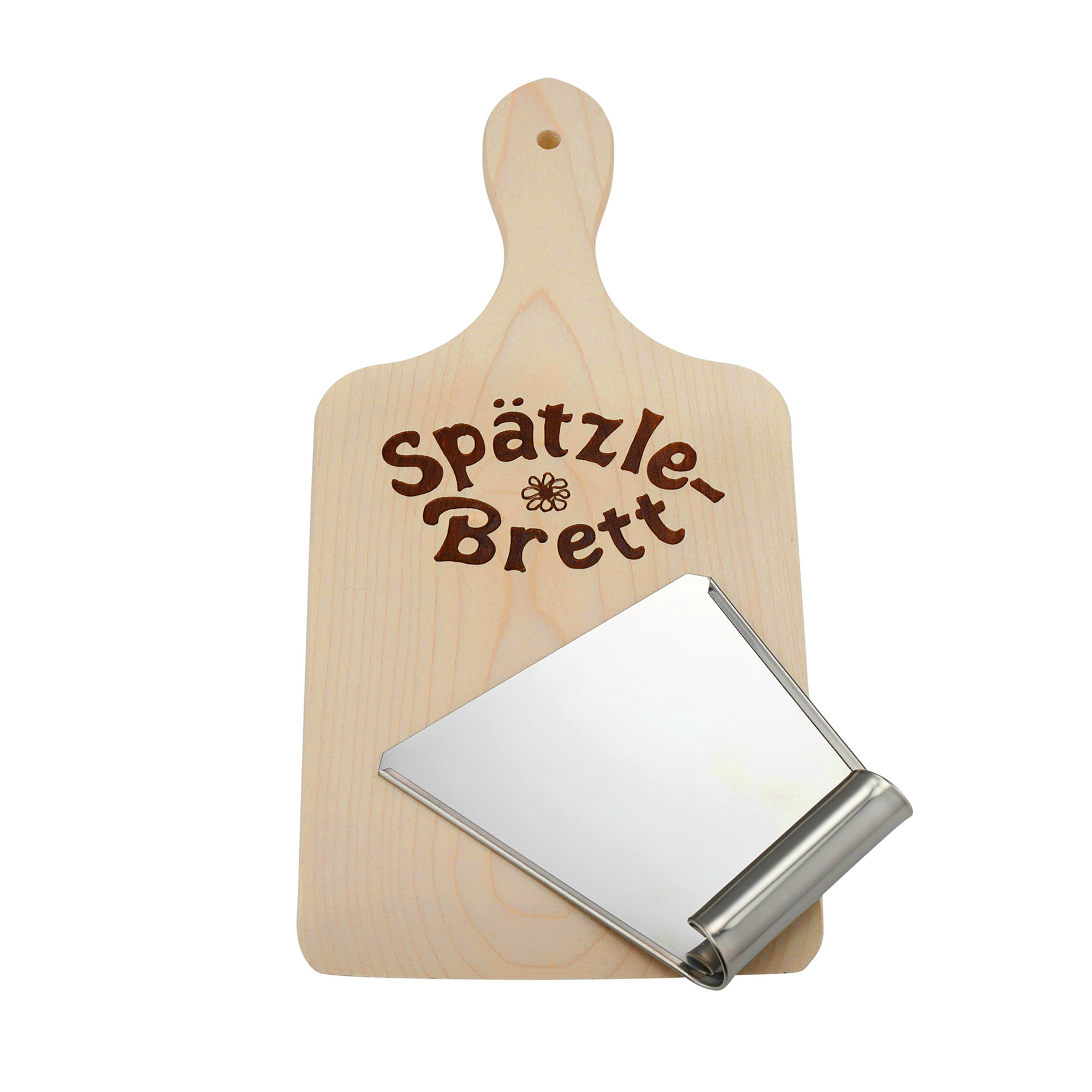 WEIS Spätzlebrett aus Ahornholz mit Edelstahl-Schaber