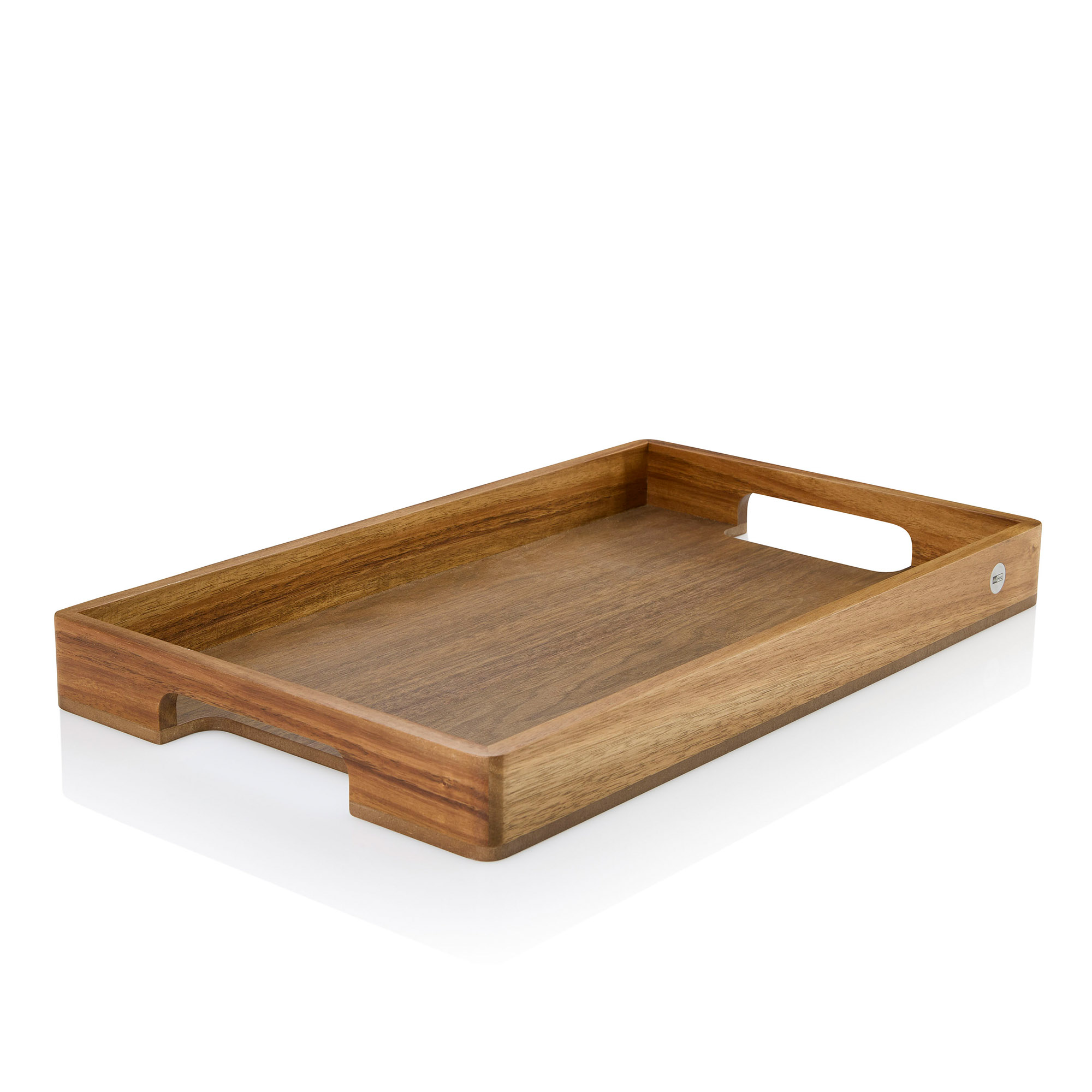 AdHoc Tablett Serviertablett SERVE 50 x 30 x 5 cm aus Akazienholz + Walnussholz