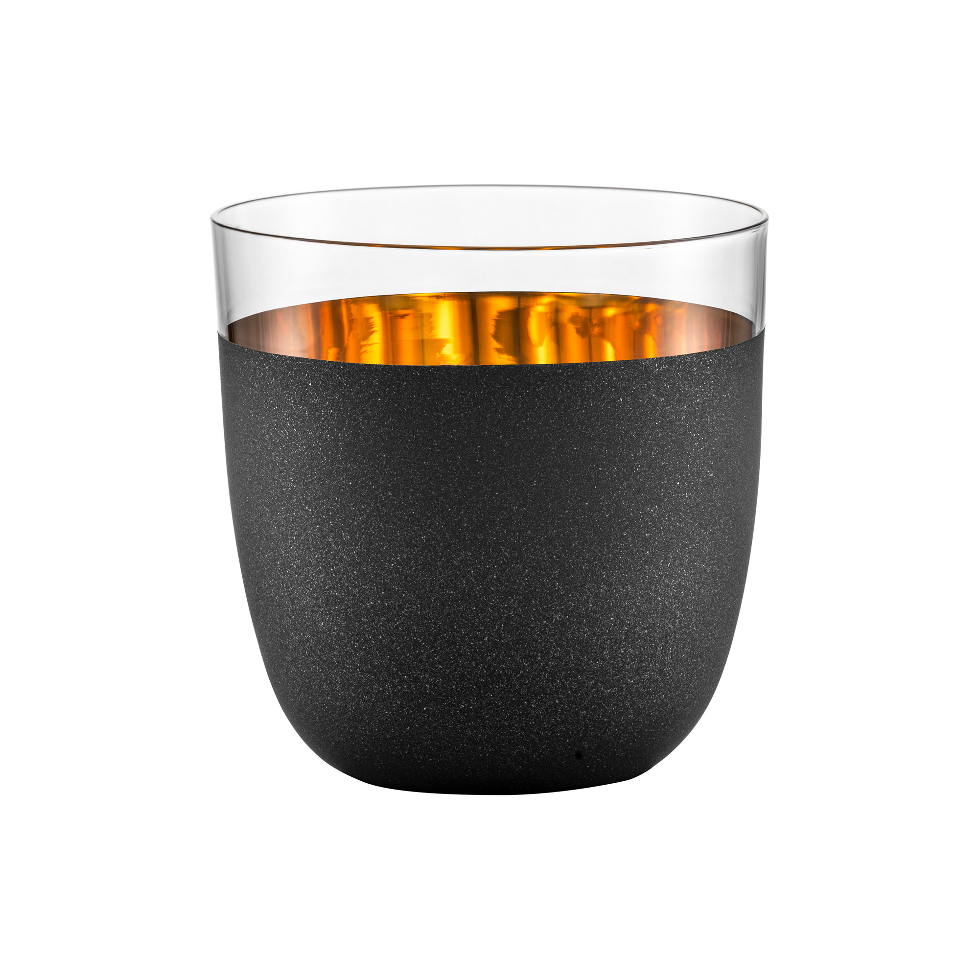 EISCH Serie COSMO GOLD Becher Tumbler 390 ml Kristallglas mit Echtgold schwarz