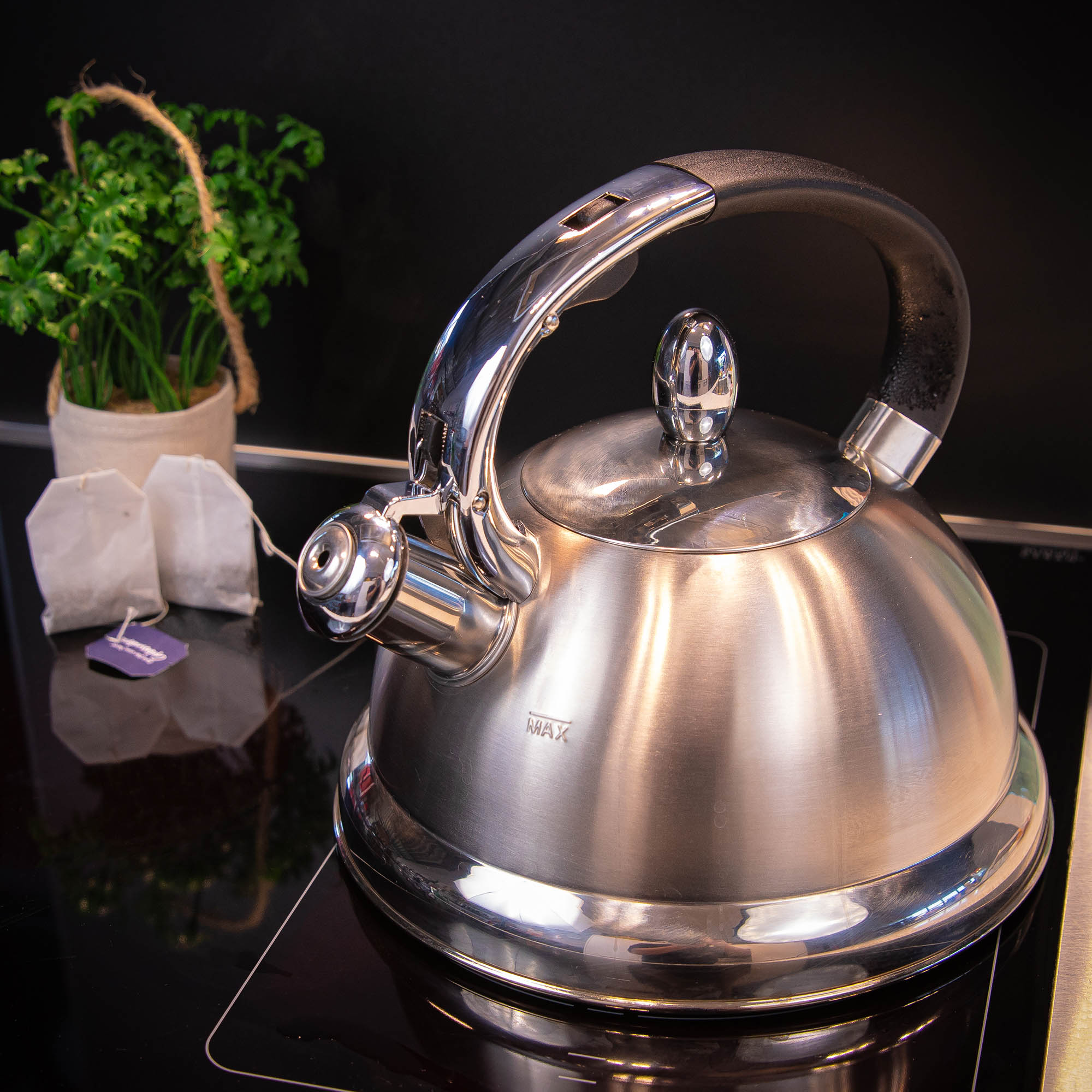 CILIO Wasserkessel CONTE mit Flöte Edelstahl 2,7 Liter Induktion