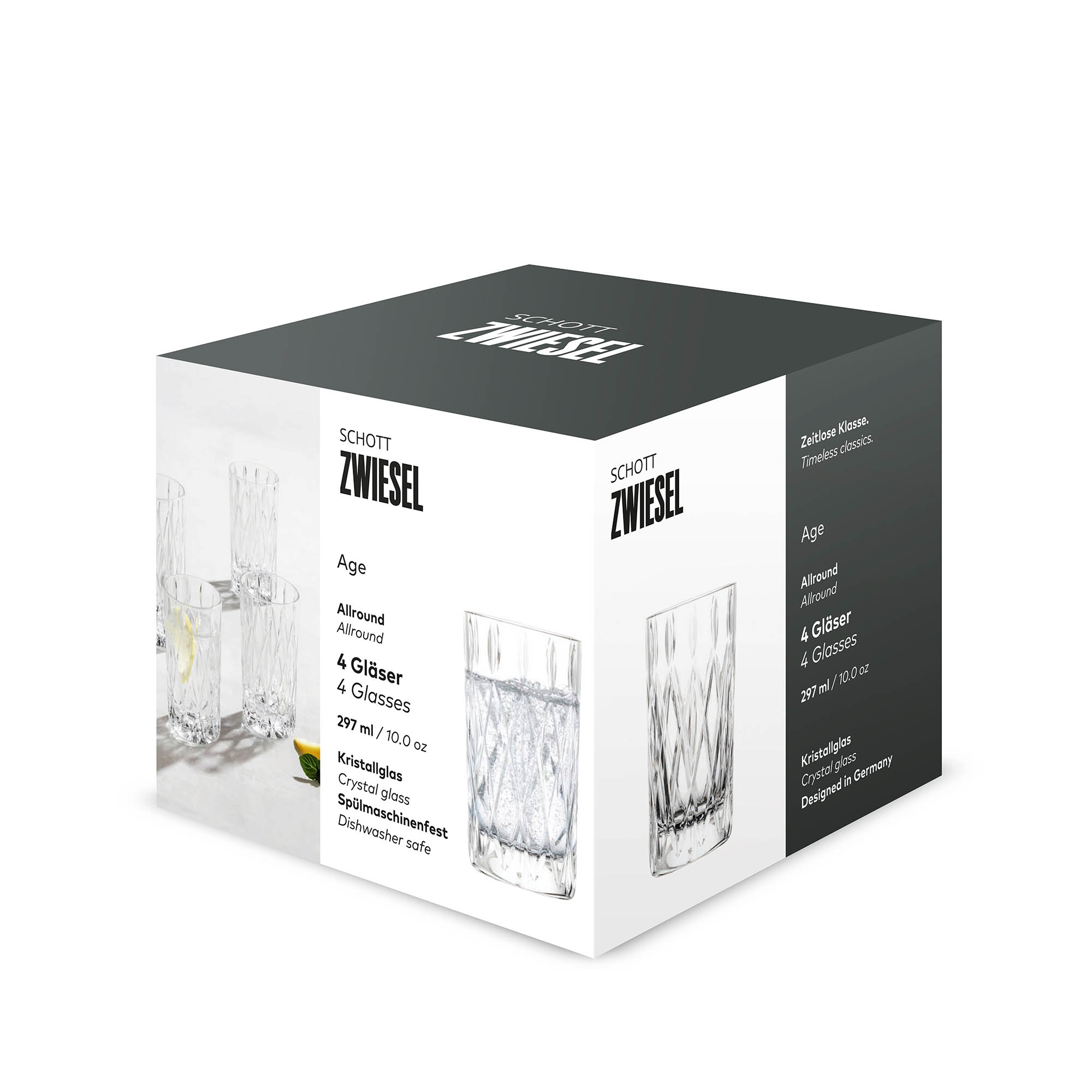 SCHOTT ZWIESEL Series AGE Allround glass Water glass 4 pieces Capacity 297 ml