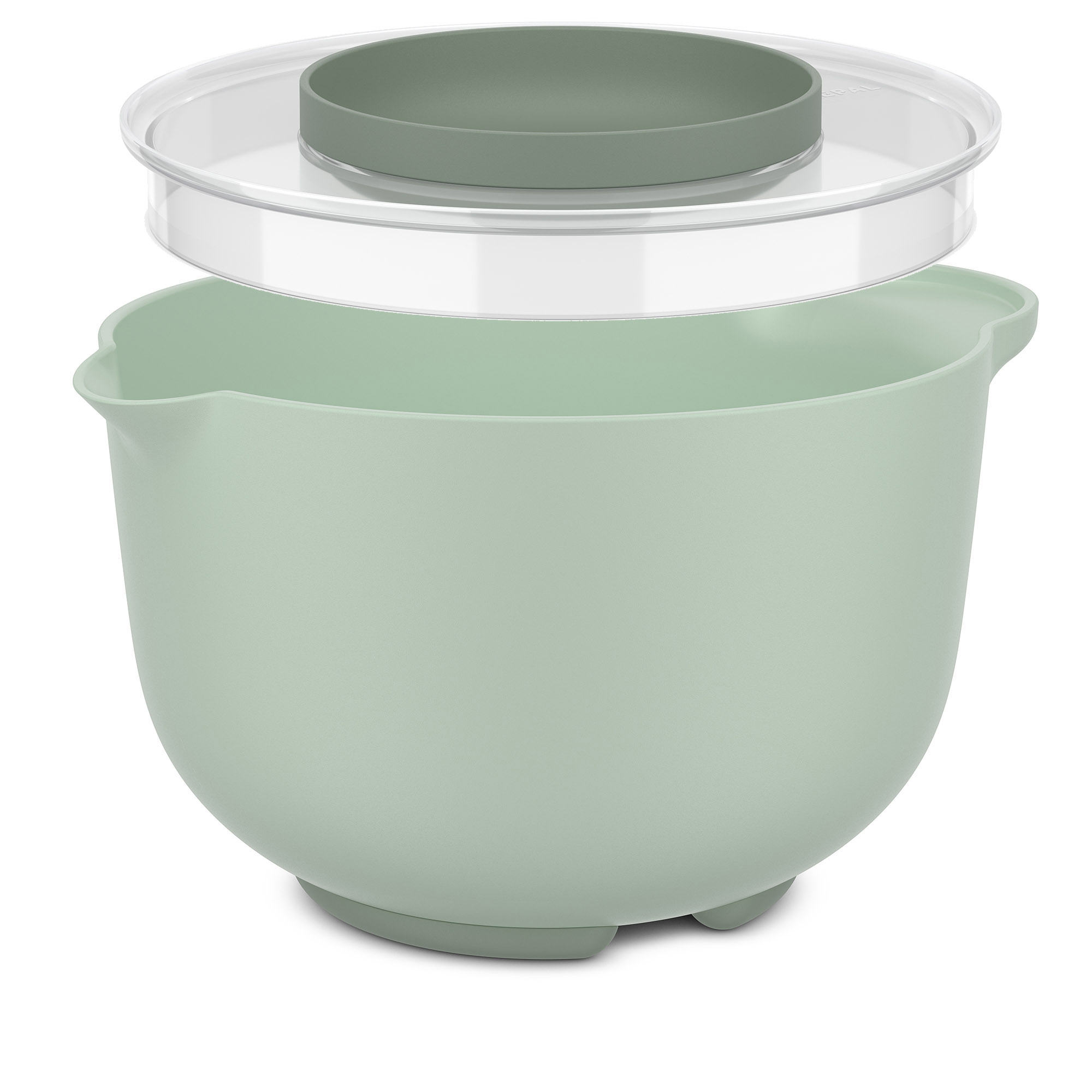 MEPAL Rührschüssel CHEF IT 3,0 Liter nordic sage mit Spritzschutz-Deckel