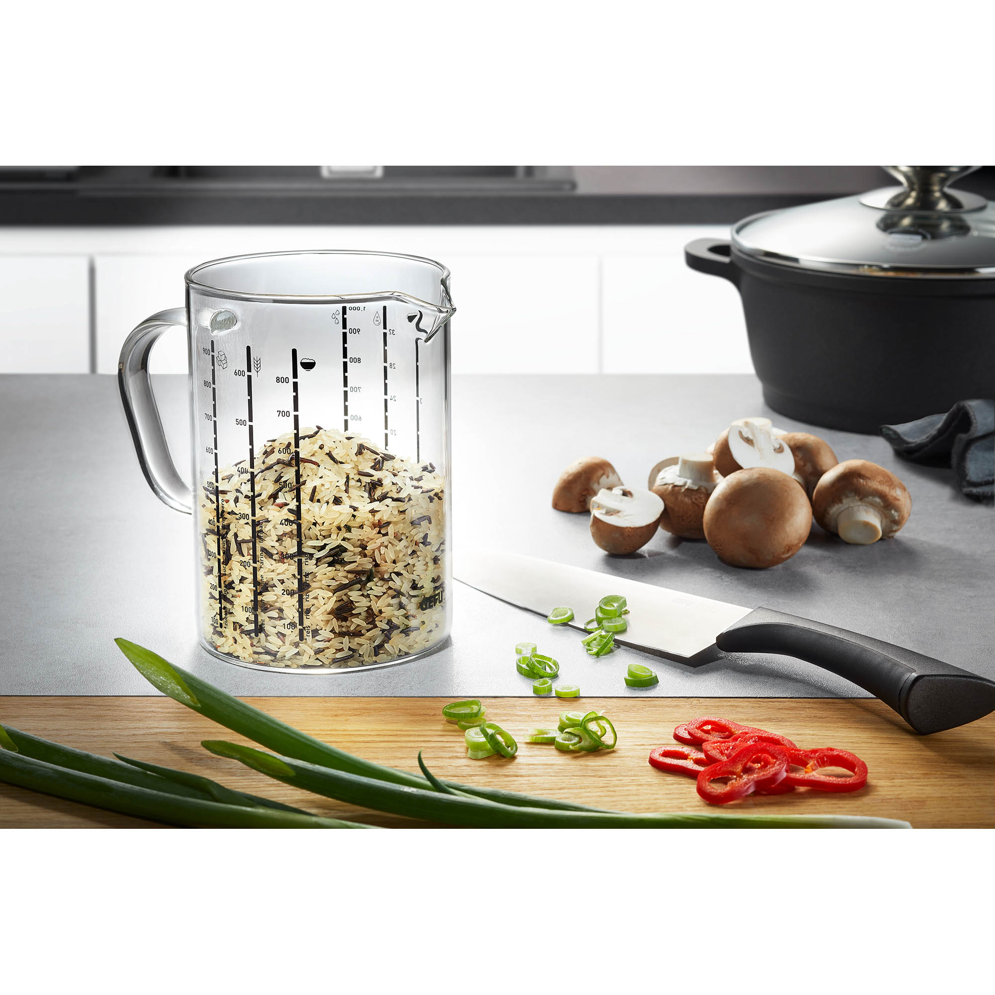 GEFU Messbecher METI 1,0 Liter aus Borosilikatglas