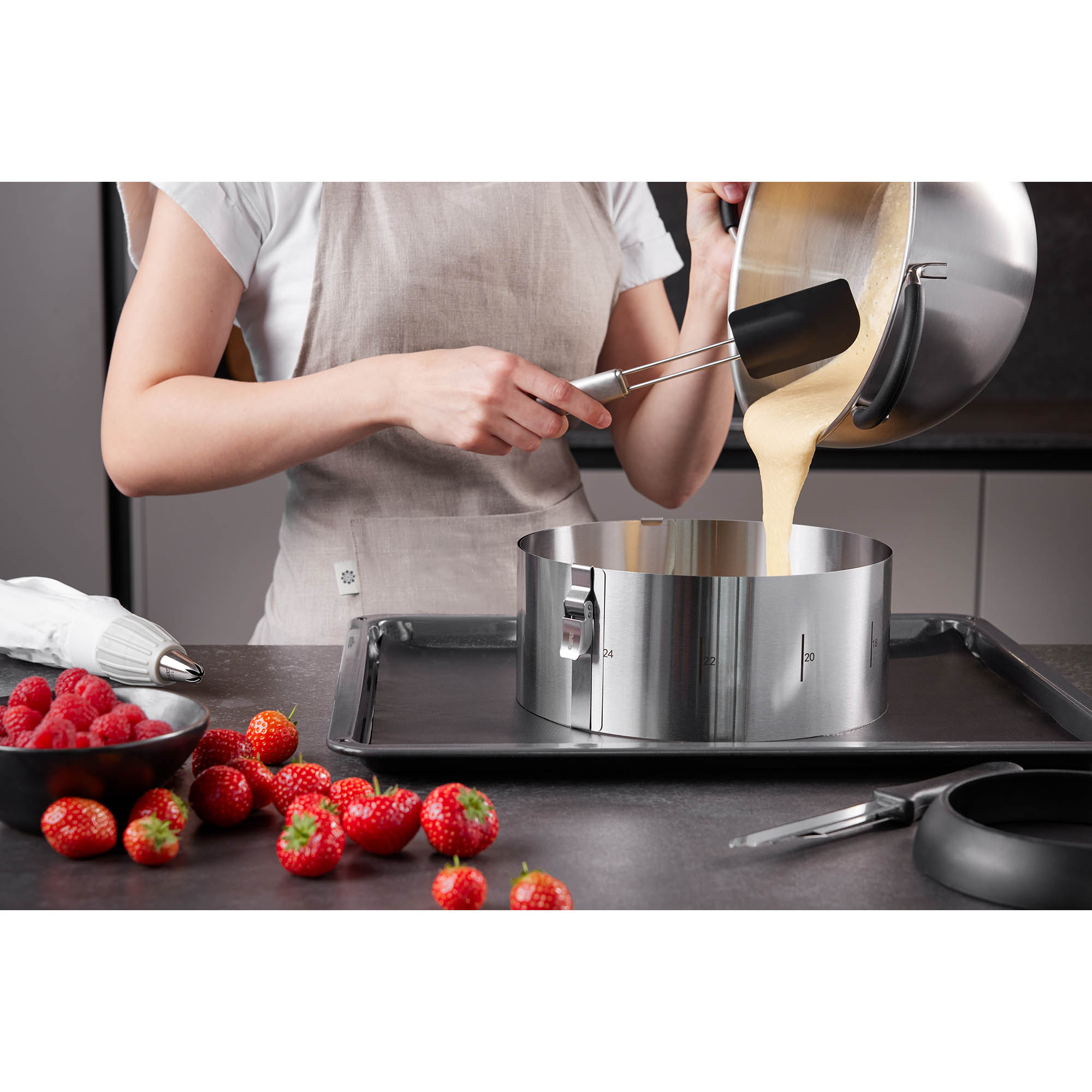 GEFU Tortenring TONDO CLIP mit Sicherungsclip Höhe 10 cm