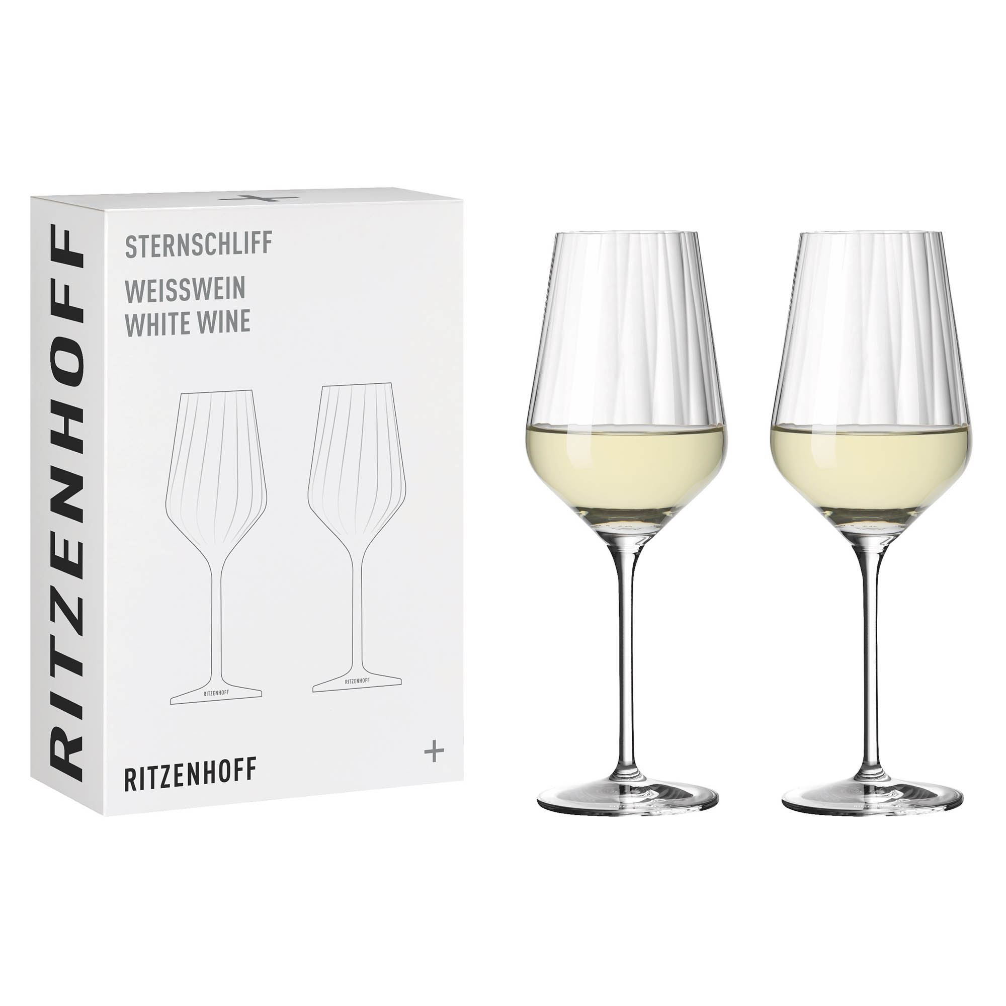 RITZENHOFF white wine glass STERNSCHLIFF #2 in a set of 2 Contents 380 ml