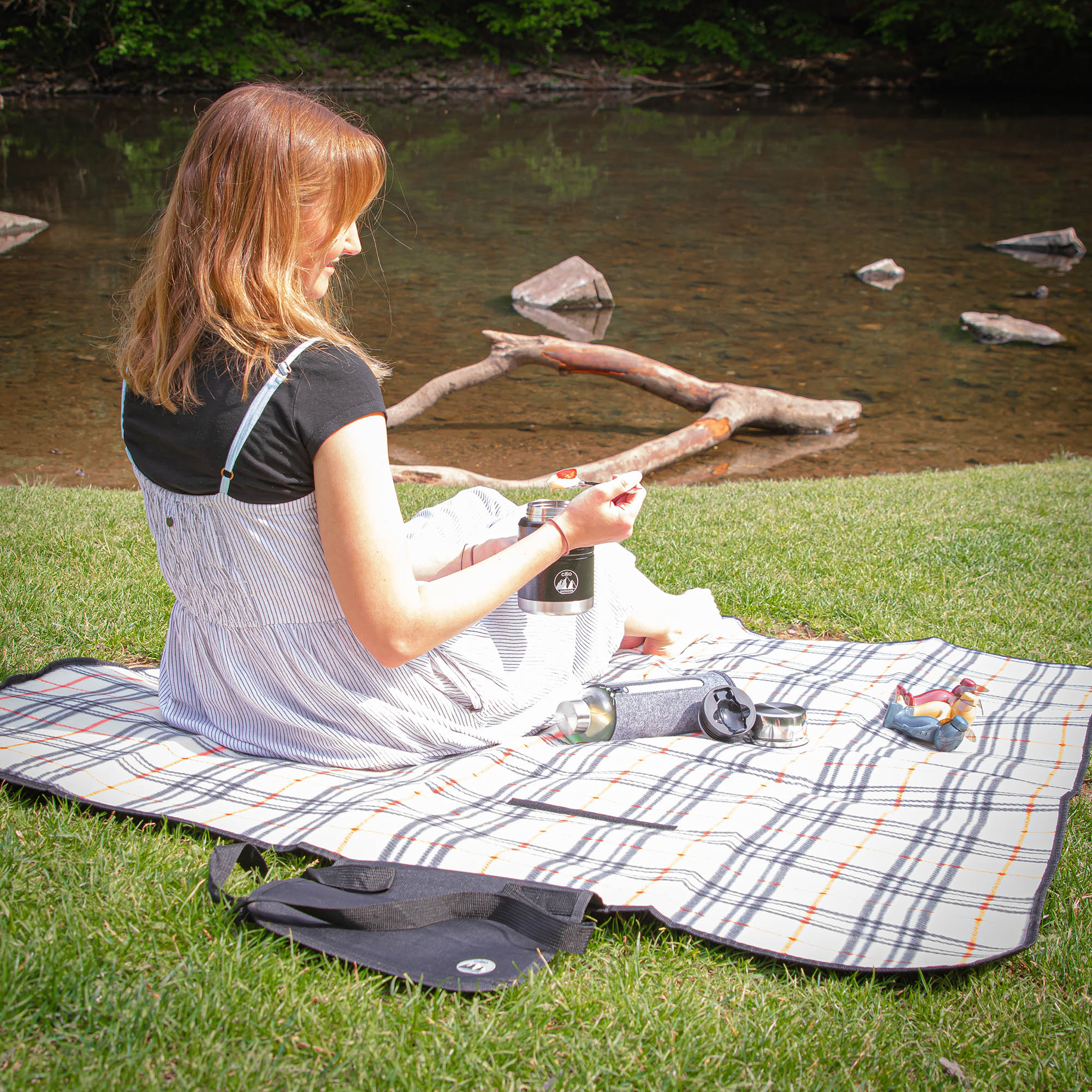 CILIO Picknick-Decke BEACH Türkis 200 x 200 cm Picknickdecke