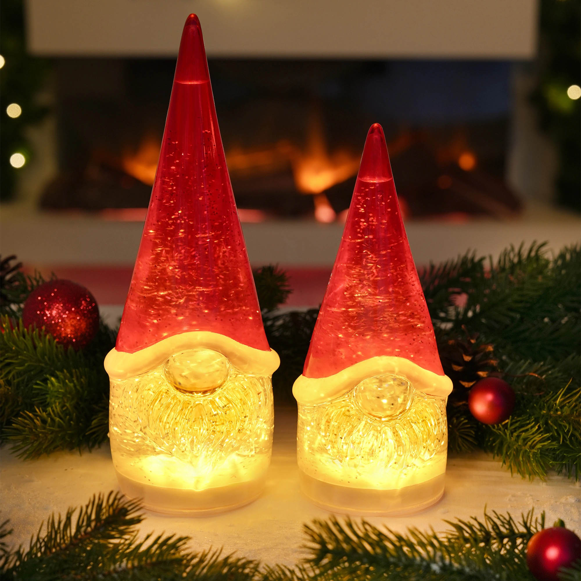 SOMPEX LED-Tischleuchte GLAMOR GNOME 28 cm Dekoleuchte mit beweglichem Glitter