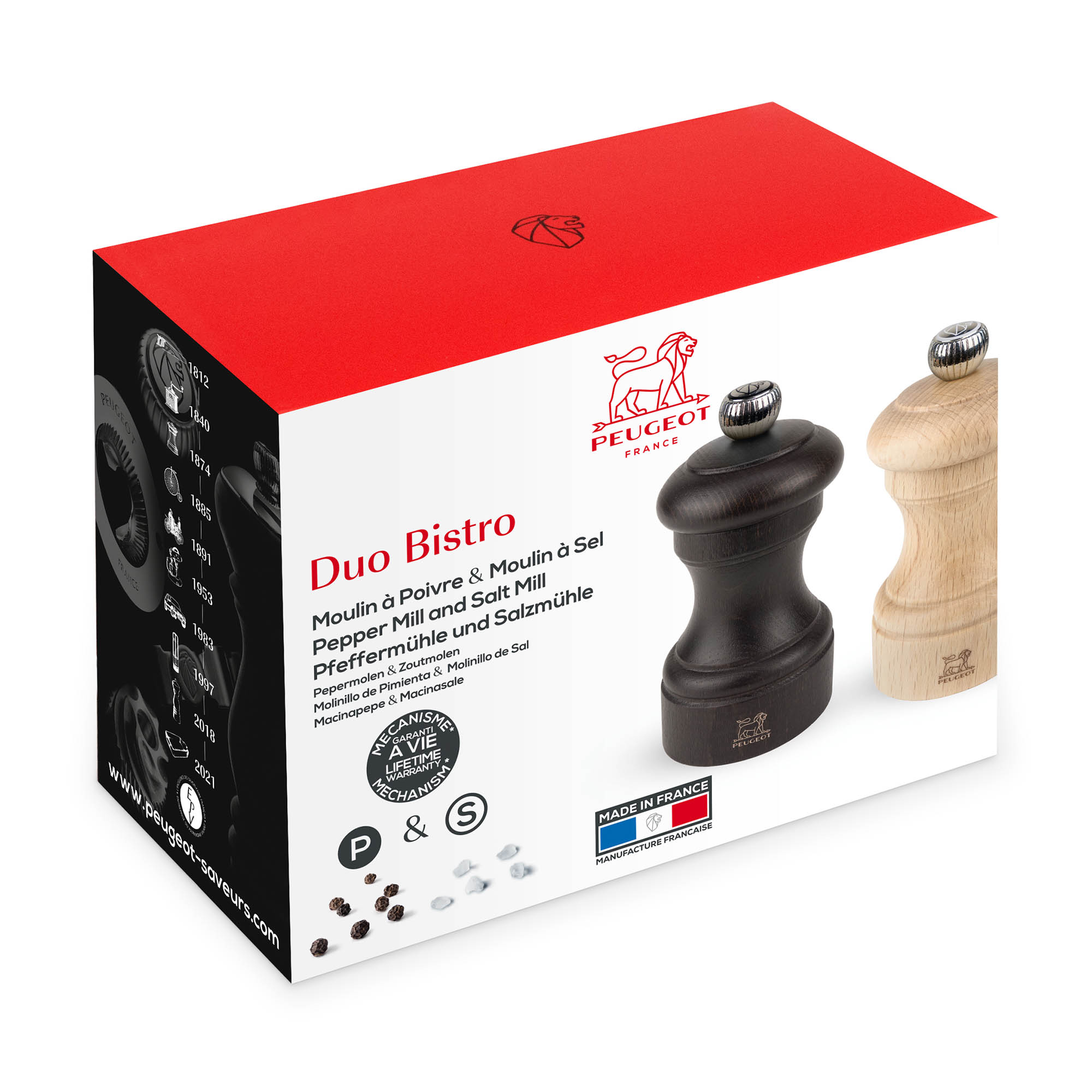 PEUGEOT Pfeffermühle Salzmühle BISTRO Z Duo Set 10cm schokolade / natur