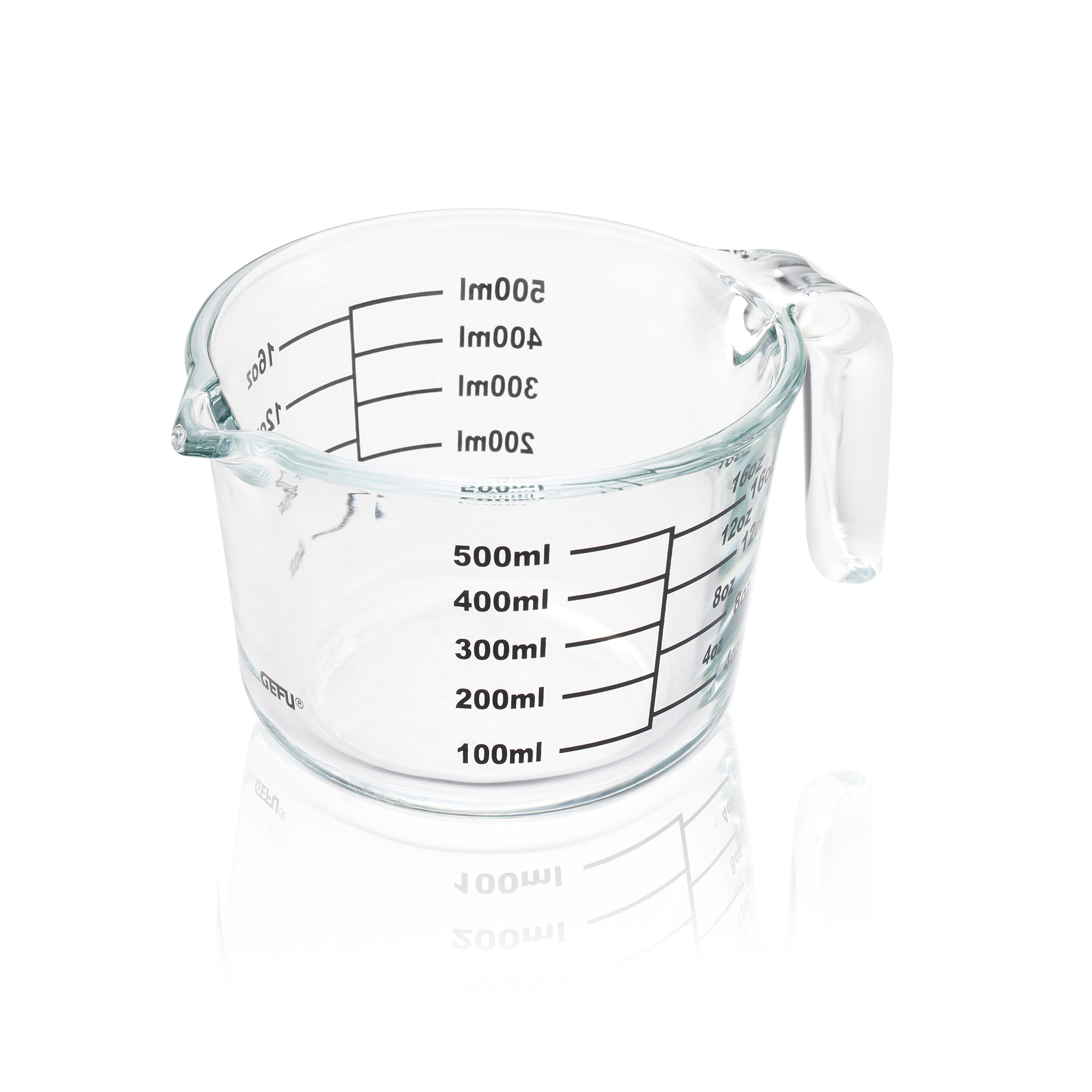 GEFU Messbecher DIMENSO 0,5 Liter aus Borosilikatglas