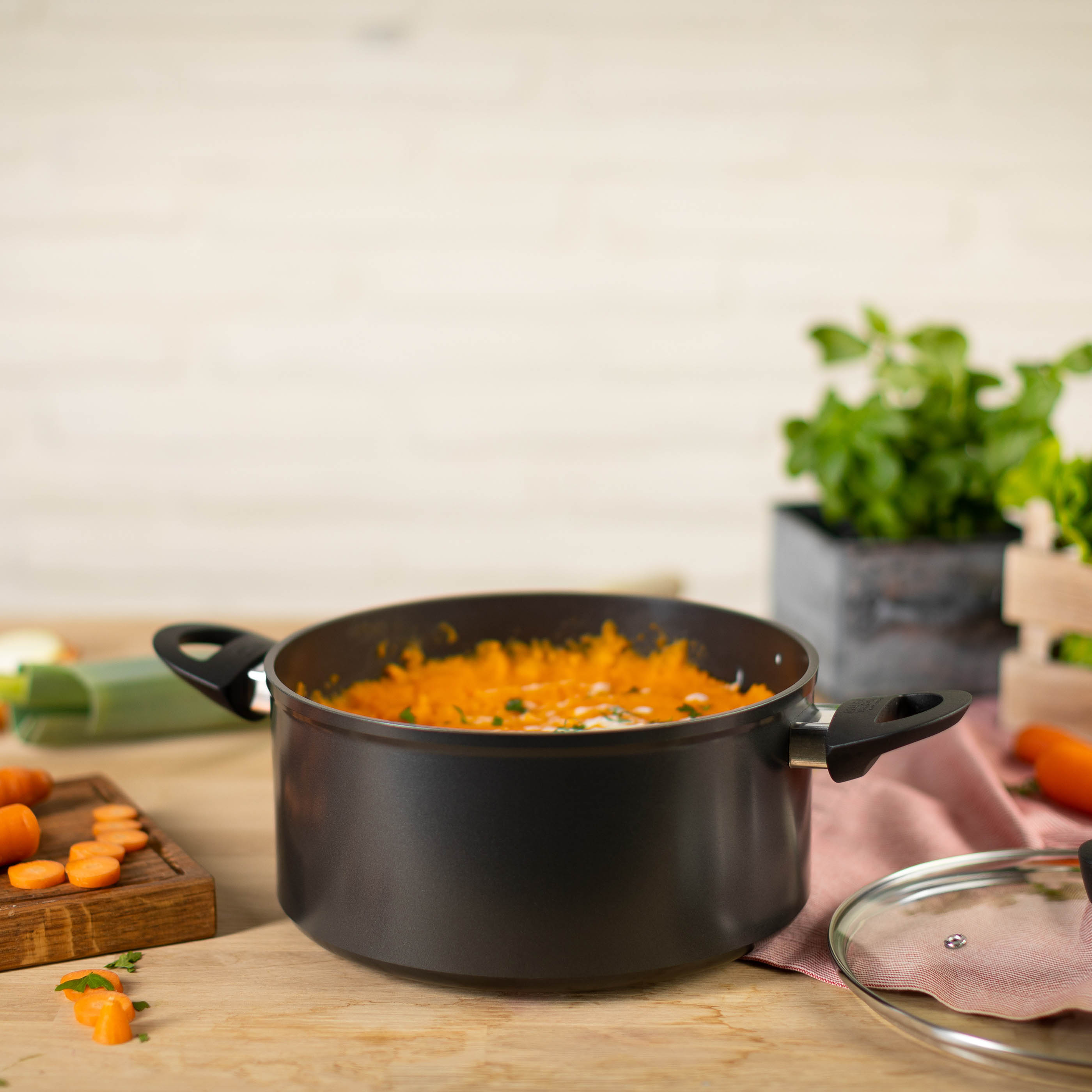 KUHN RIKON Topf-Set EASY INDUCTION 3-teilig Kochtopf, Stielkasserolle, Bratpfanne