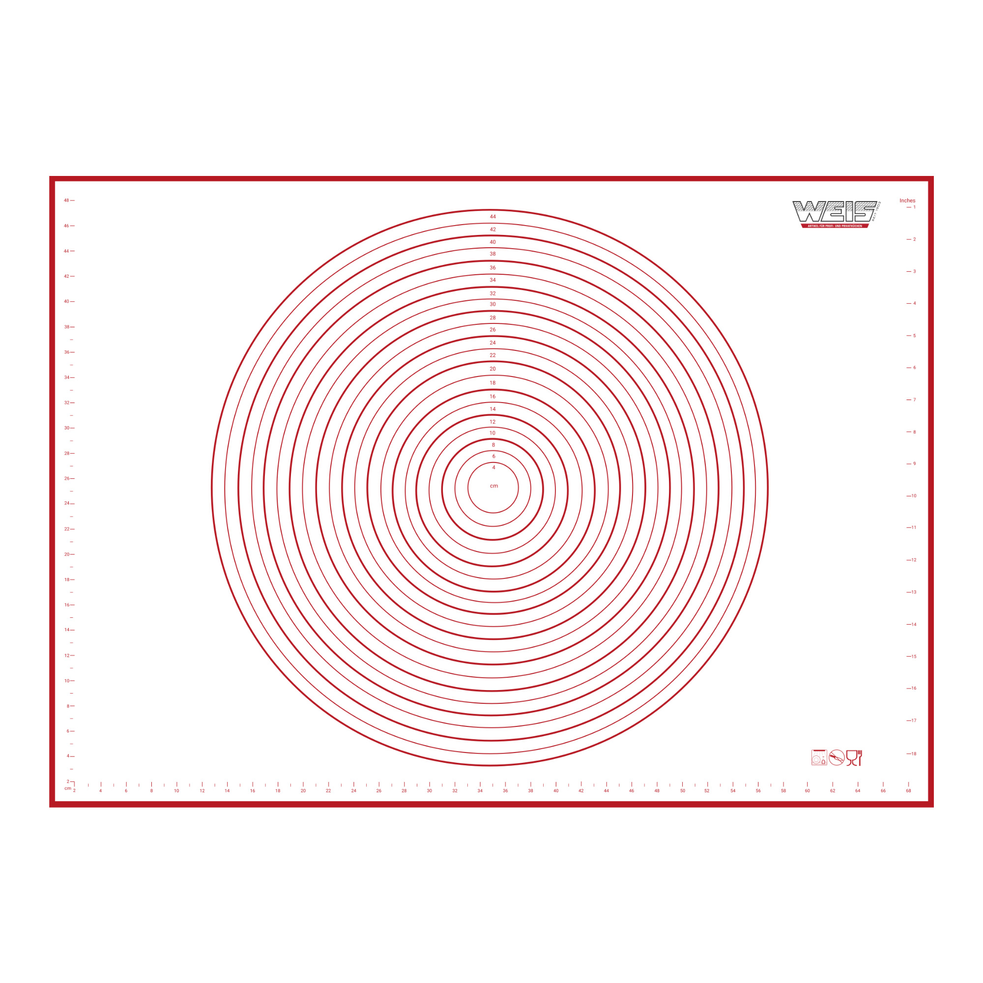WEIS Backmatte aus Silikon Ausrollmatte 70 x 50 cm
