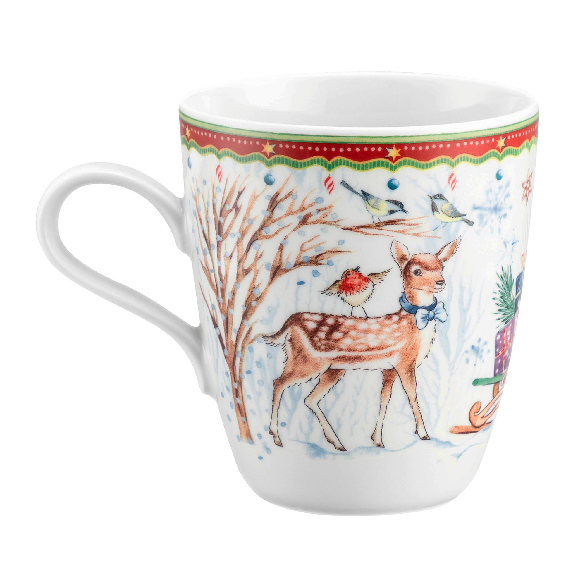 Seltmann Weiden WEIHNACHTSBECHER 65297 Becher mit Henkel 0,4 Liter Motiv Hirsch
