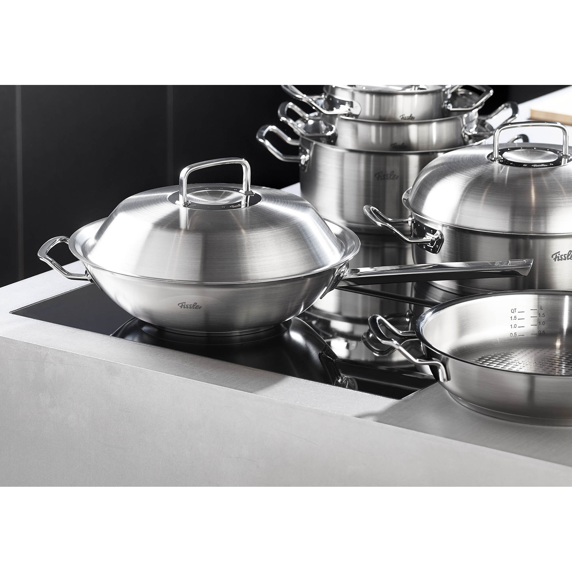 FISSLER Original-Profi Collection Stielwok 30 cm mit Deckel Wokpfanne