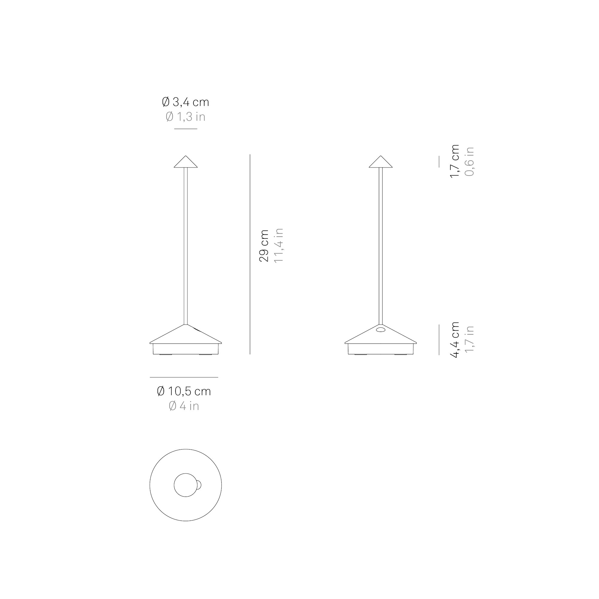 ZAFFERANO LED table lamp PINA PRO 29 cm Black