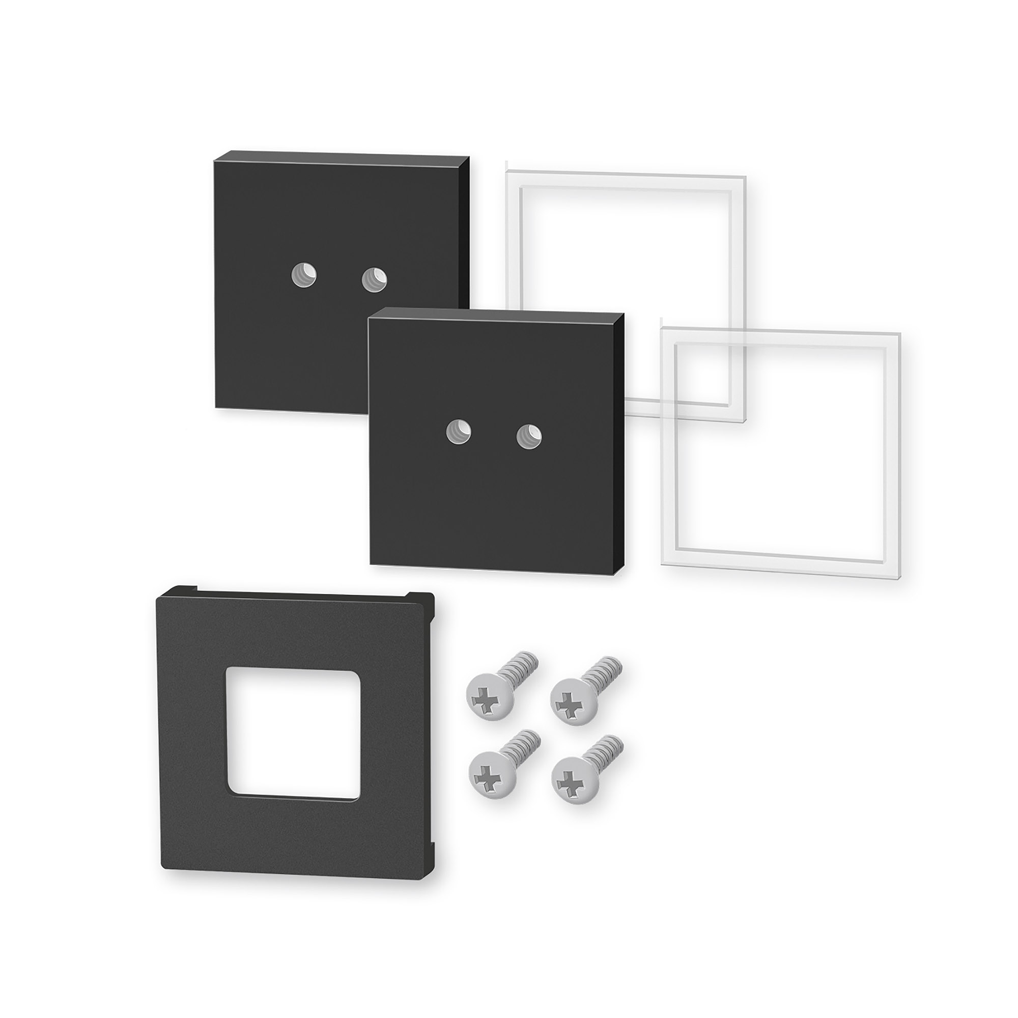 ZACK Wandhalterung für Klebemontage CARVO Set mit 2 Stück Edelstahl matt schwarz