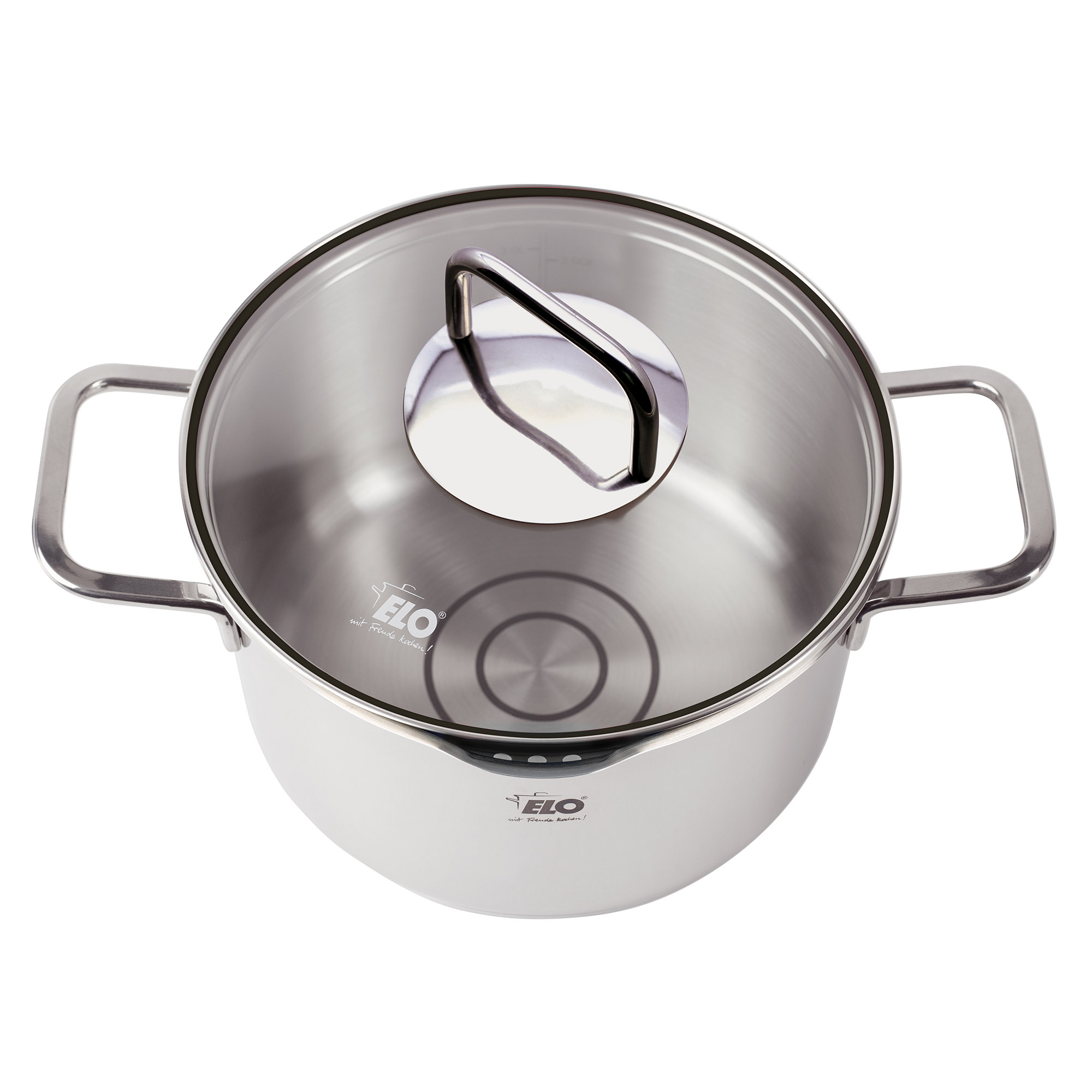 ELO SMART STEAM pot set 4-piece stainless steel glass lid perfect for hob ventilators