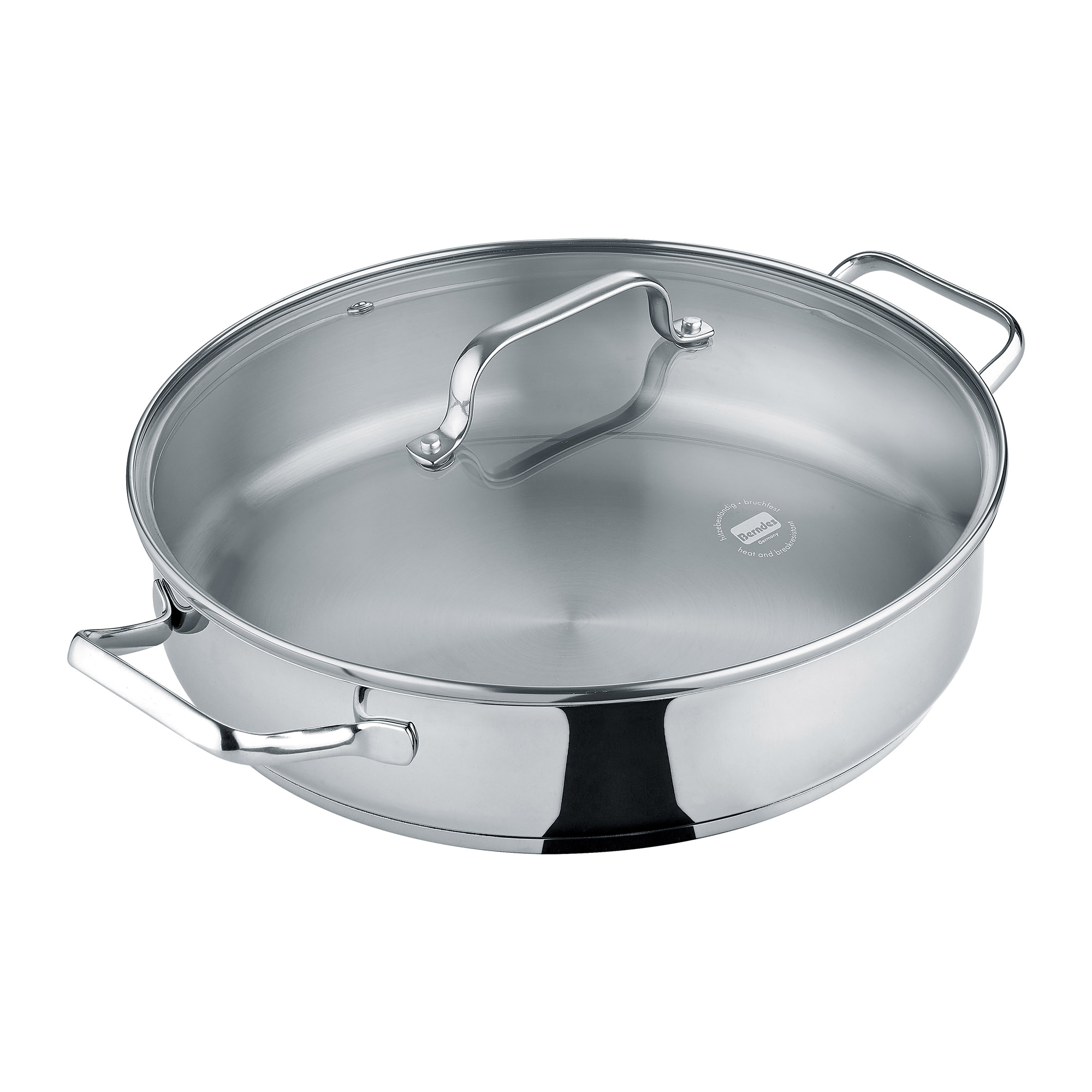 BERNDES Servierpfanne B.BRILLIANT 28 cm 3,8 Liter mit Glasdeckel