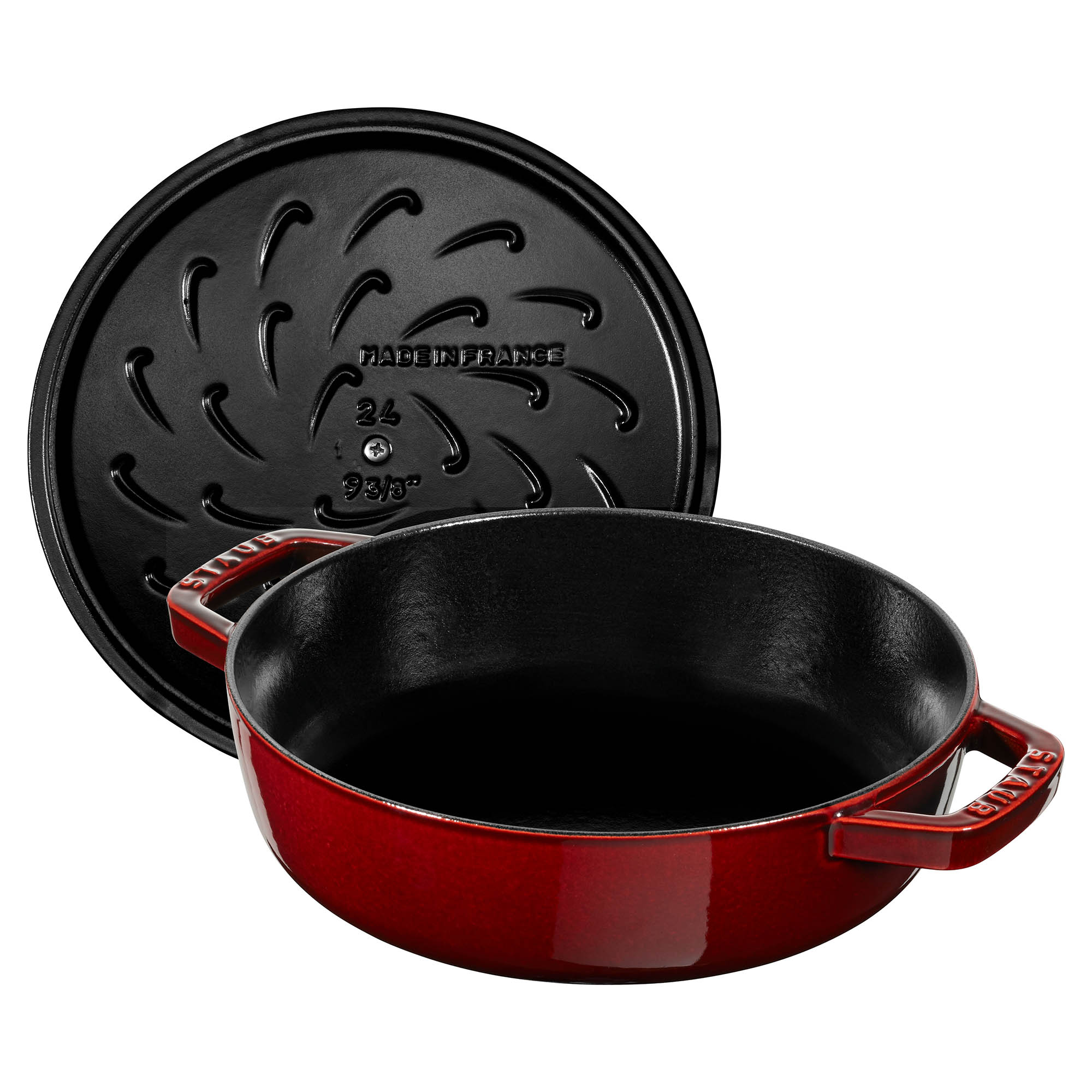 STAUB France CHISTERA roasting pan 28 cm 3.7 litres cast iron round grenadine red