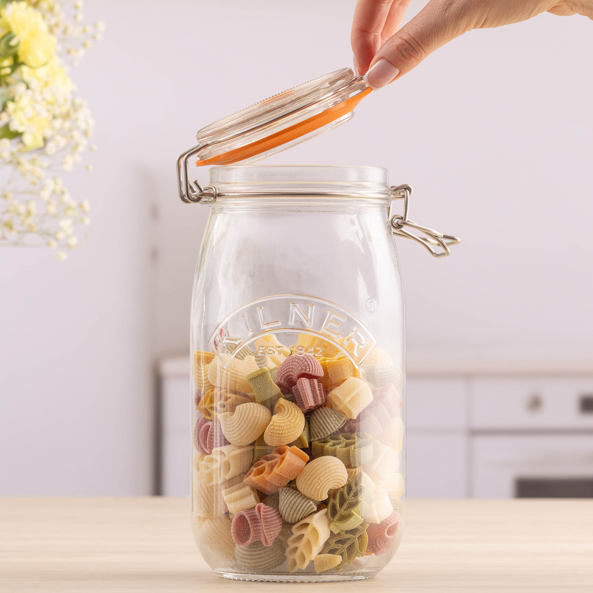 KILNER swing top jar round 1.5 litre storage jar preserving jar