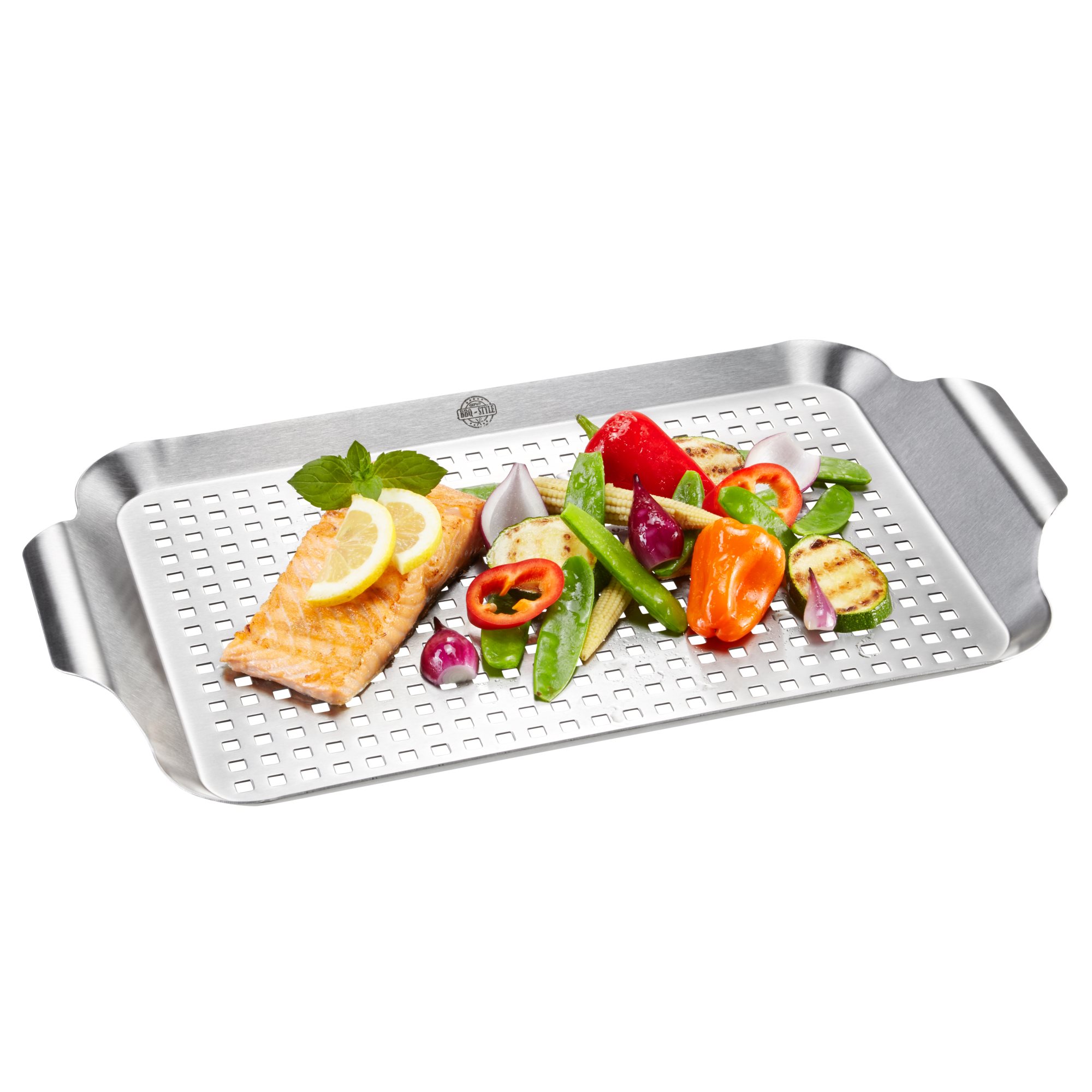 GEFU BBQ Grillpfanne groß aus Edelstahl 43 cm x 25 cm