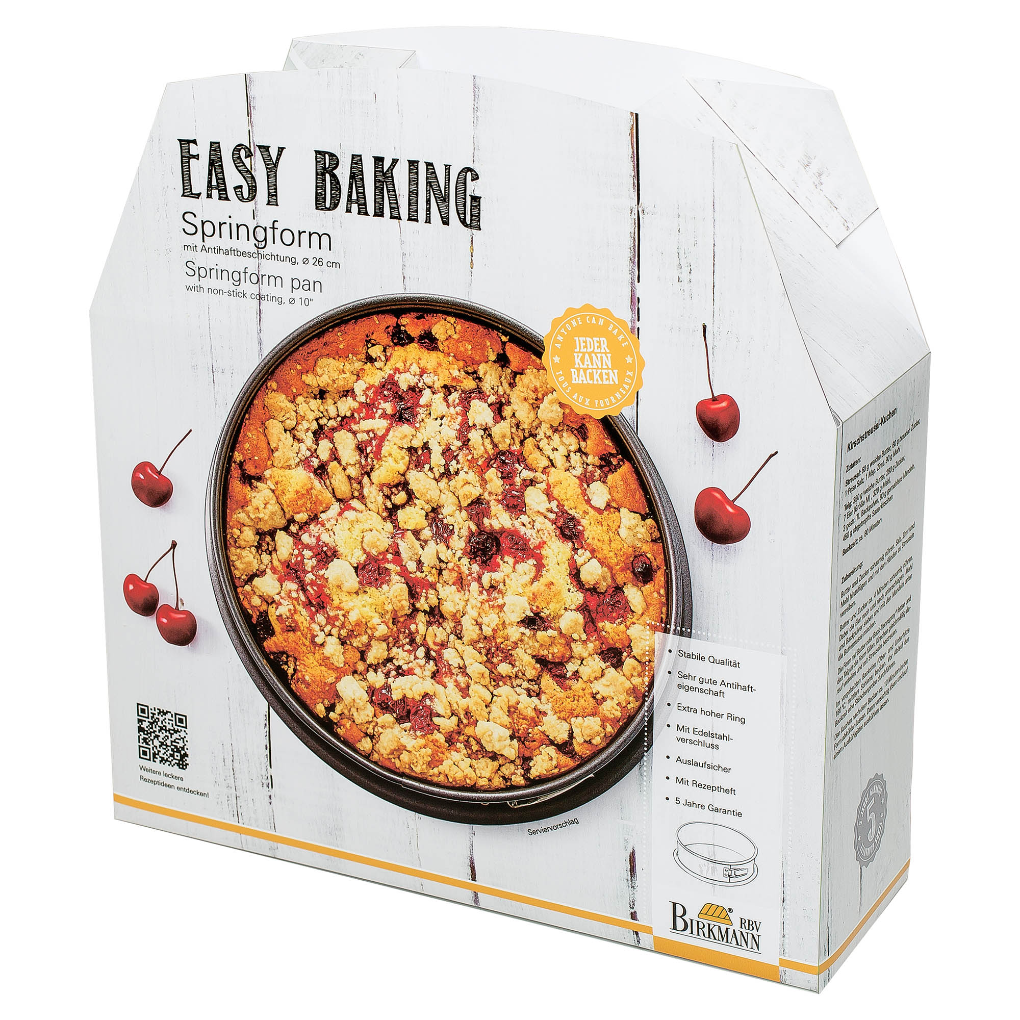 BIRKMANN EASY BAKING springform pan with leak-proof base 26 cm