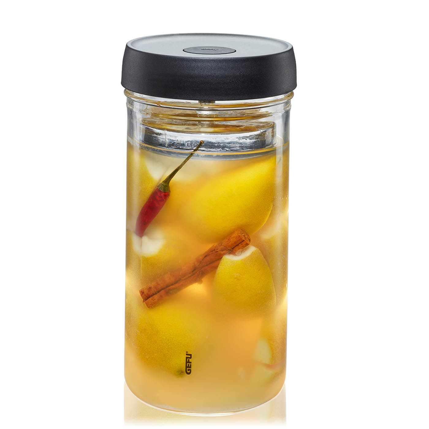 GEFU Fermentierglas NATIVO 1,5 Liter mit Ferment Vent-System und Glasgewicht