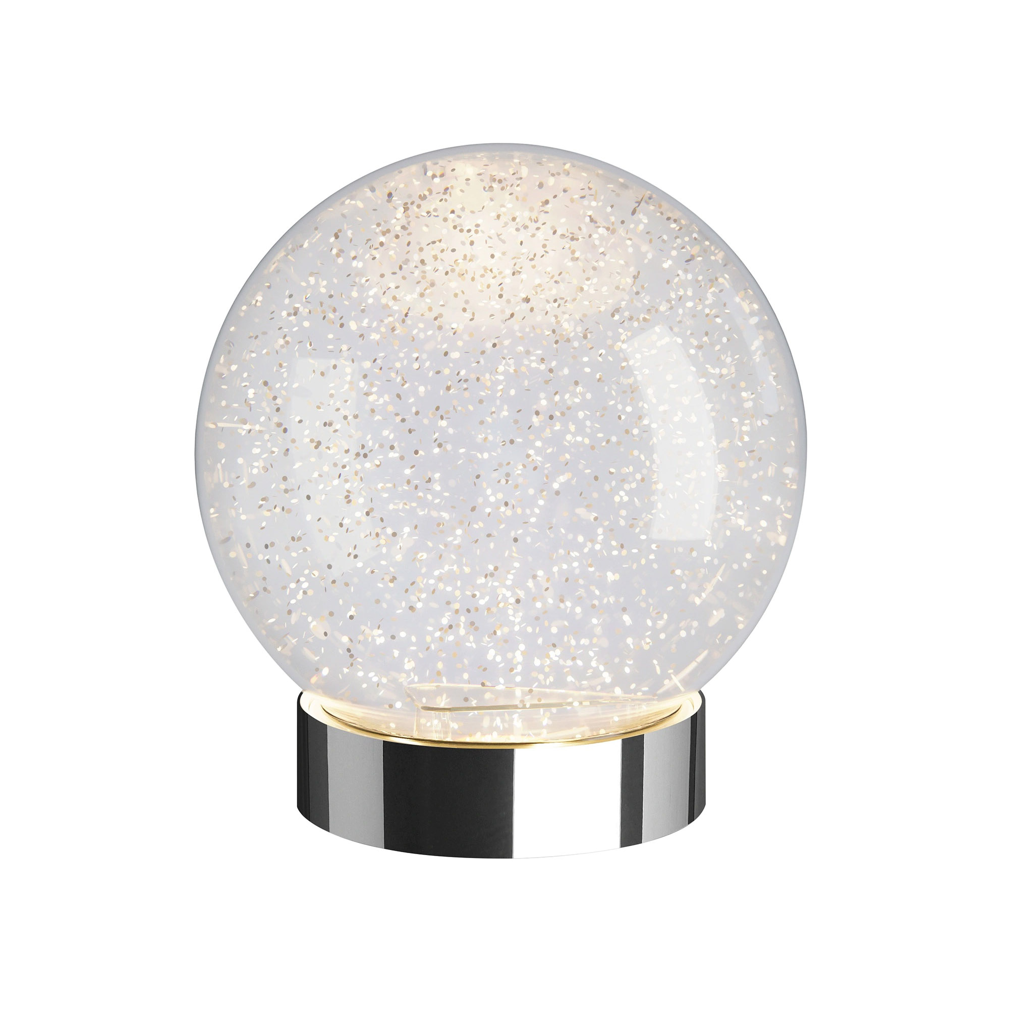 SOMPEX LED-Tischleuchte GLAMOR BAUBLE 15 cm silber Dekoleuchte mit beweglichem Glitter