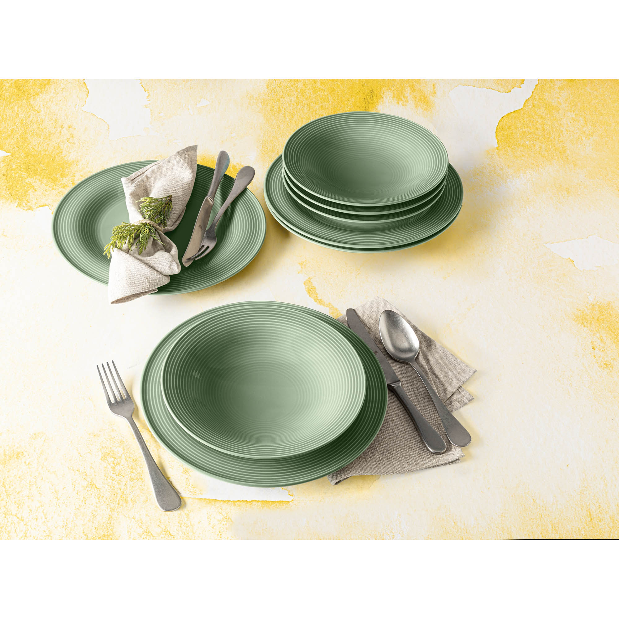 Seltmann Weiden BEAT color glaze 003 Tafelservice 12-teilig salbeigrün