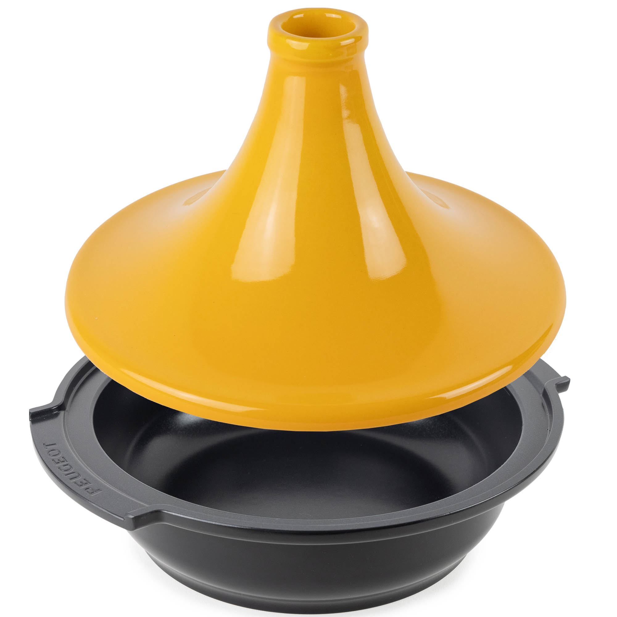 PEUGEOT Tagine Tajine ATLAS 30 cm Aluminium mit Keramikdeckel safrangelb