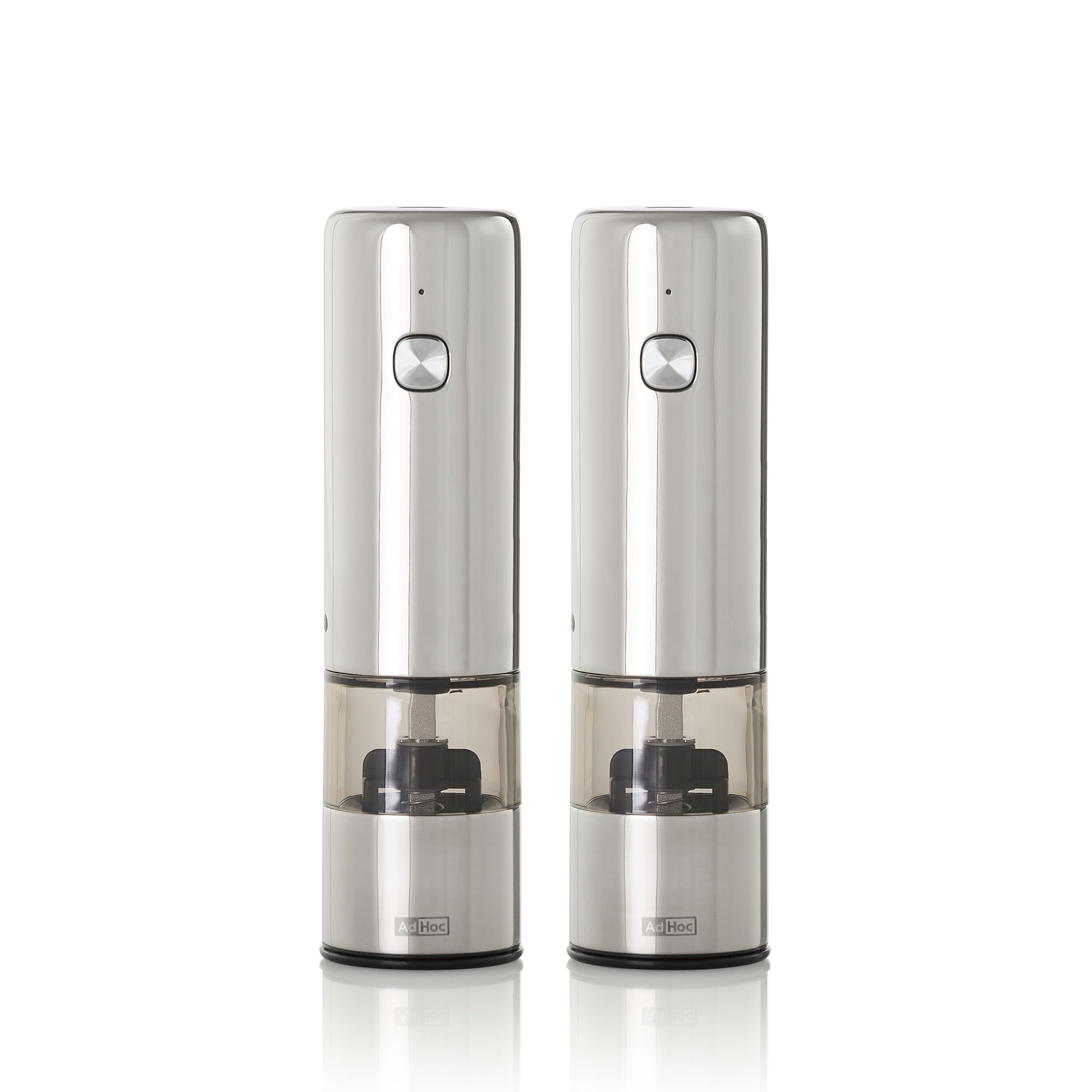 AdHoc Set Elektrische Pfeffer- + Salzmühle i.MILL MINI Edelstahl poliert 14 cm aufladbar