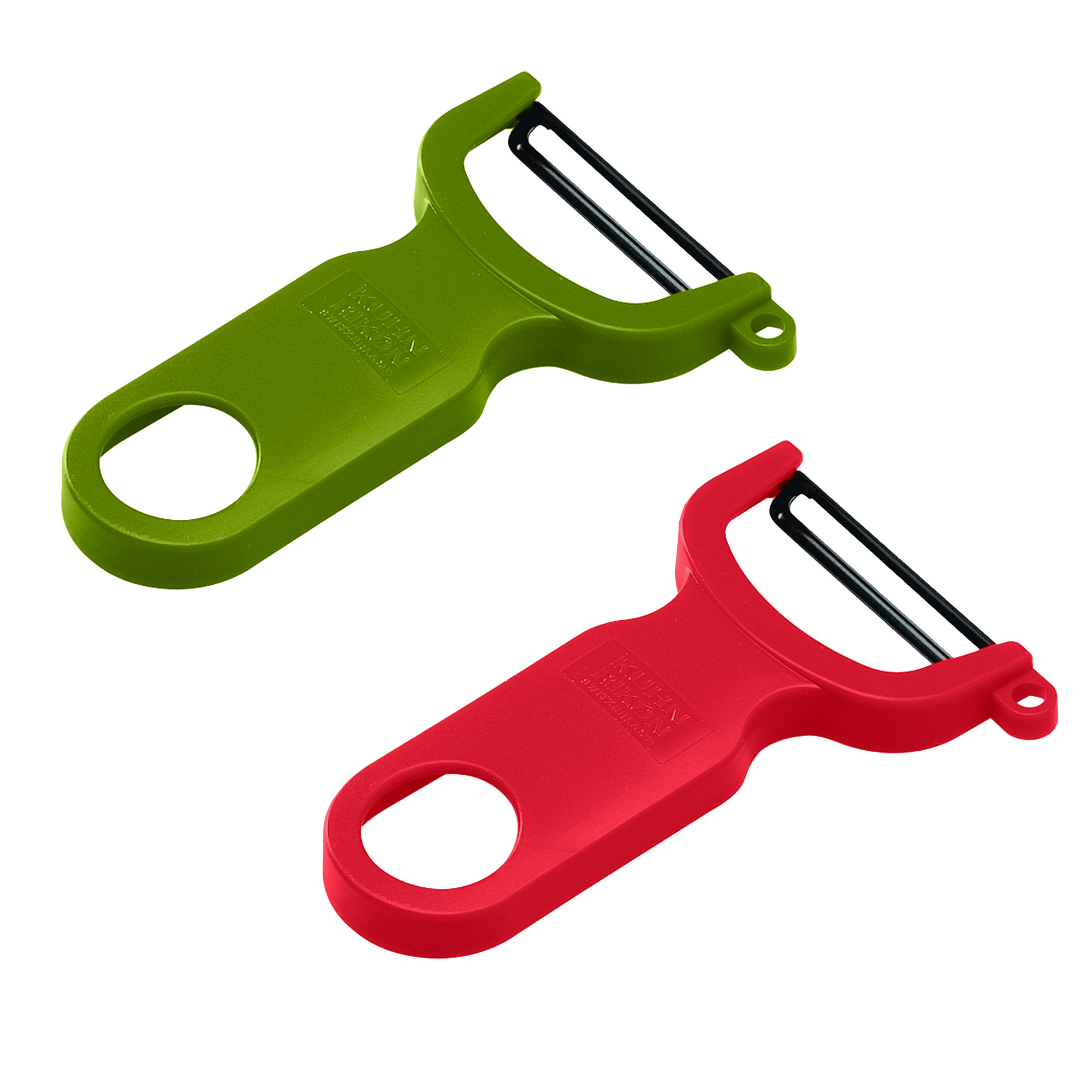 KUHN RIKON extra scharfer Sparschäler SWISS PEELER grün und rot im 2er Set