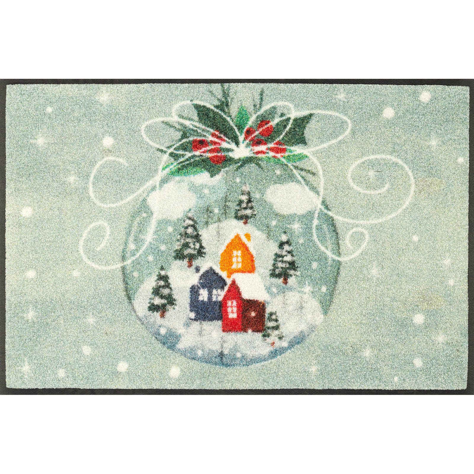 WASH + DRY Fußmatte 50 x 75 cm Motiv SNOW GLOBE Schneekugel