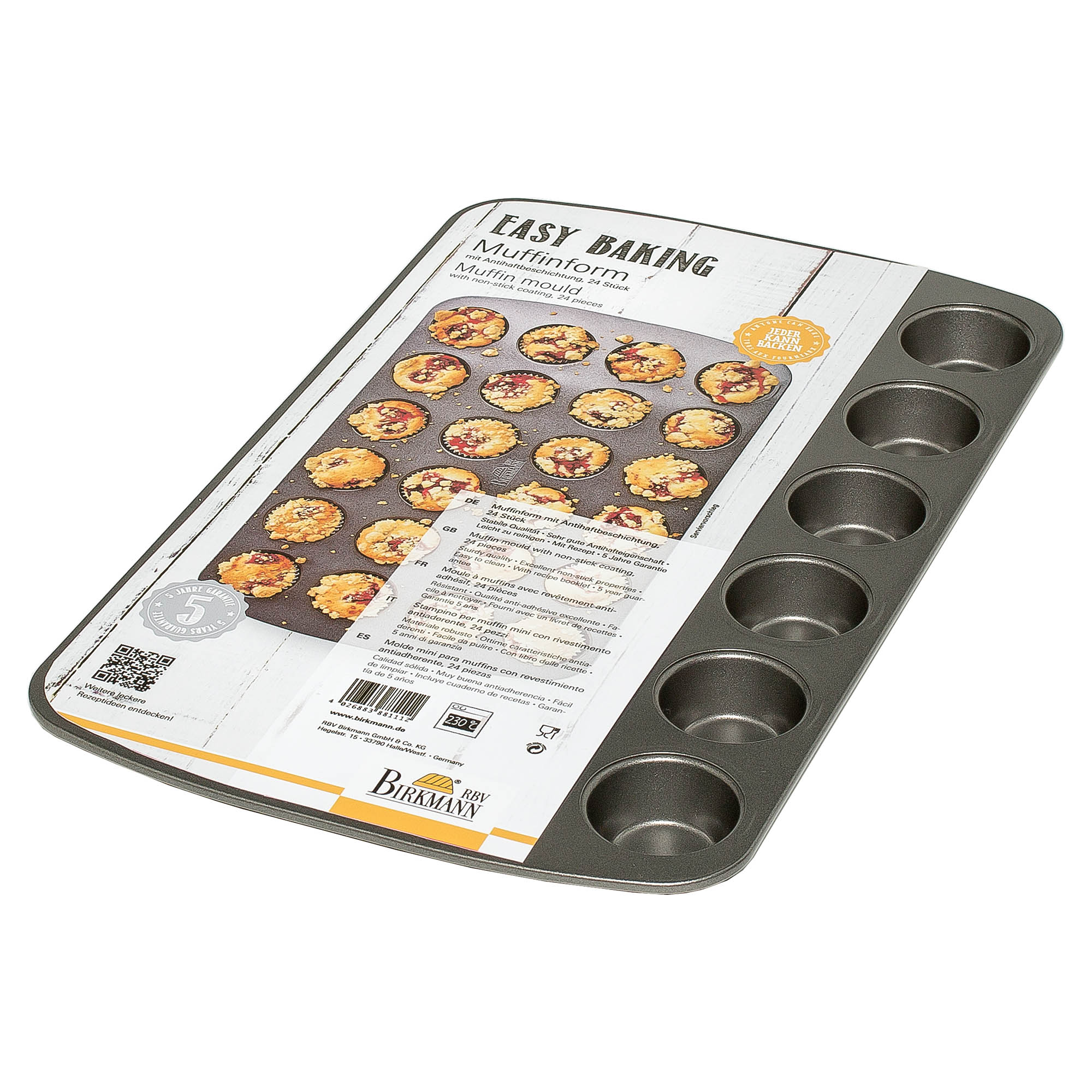 BIRKMANN Mini-Muffinform für 24 Stück Ø 4,5 cm EASY BAKING