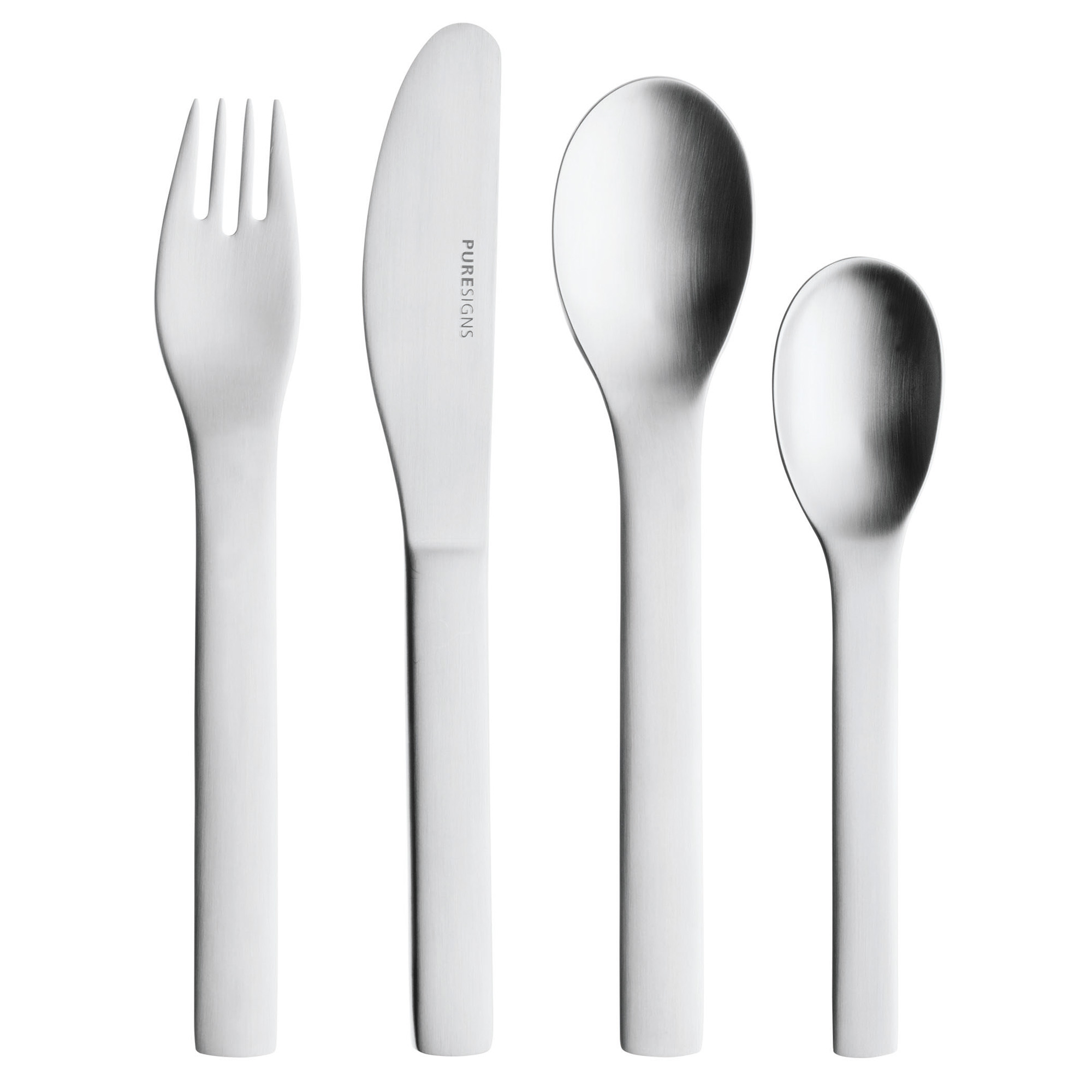 PURESIGNS Kinderbesteck ONE Mini mattiert Set 4-teilig