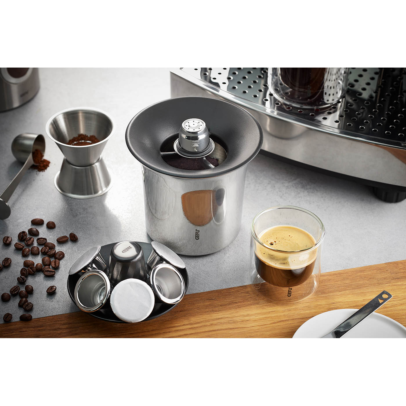 GEFU Kaffeesatz-Sammelbehälter CONSCIO für wiederverwendbare Kaffeekapseln